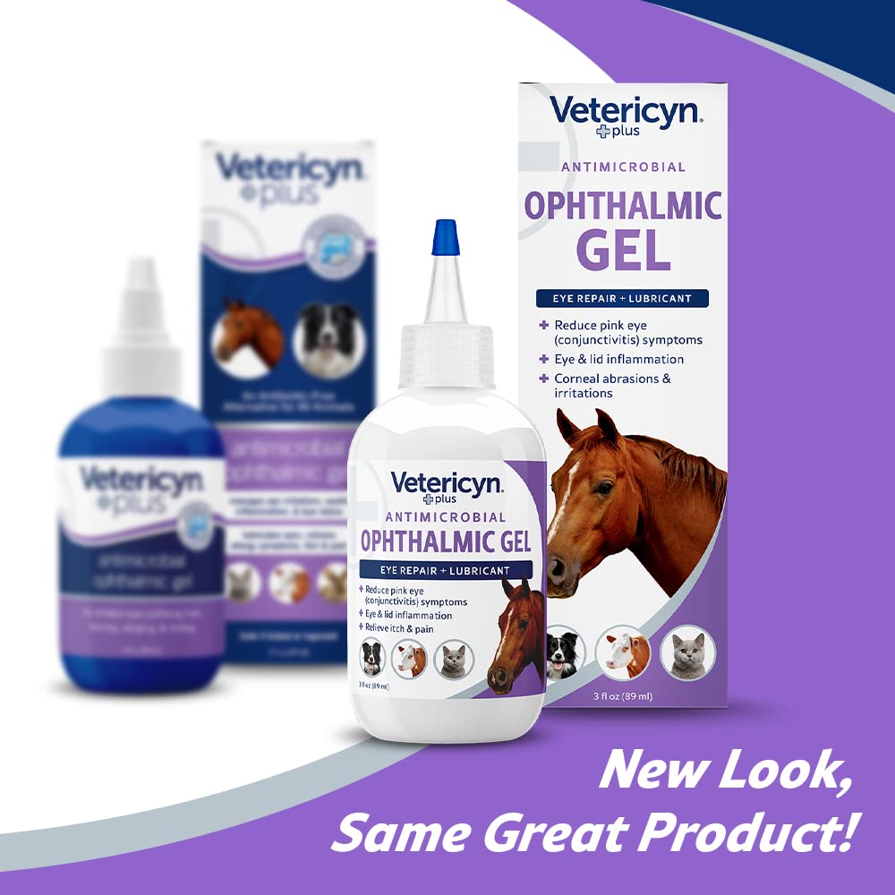 Vetericyn Plus Antimicrobial Ophthalmic Gel for Dogs & Cats - Relieves Redness & Irritation | 89 ml
