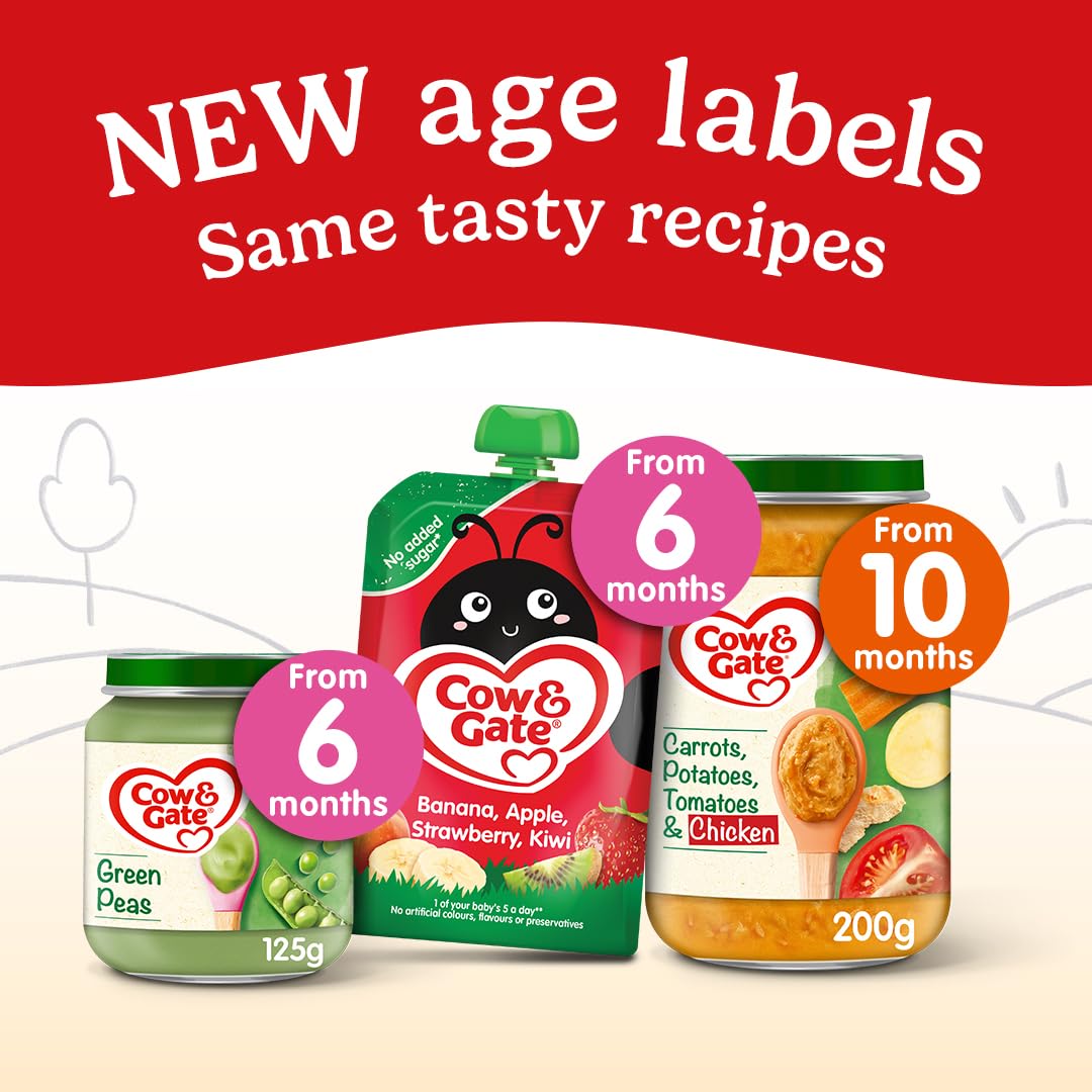 Cow & Gate Pear Carrot Prune Beetroot Baby Food Pouch - 6x100g, Suitable from 4 Months 2