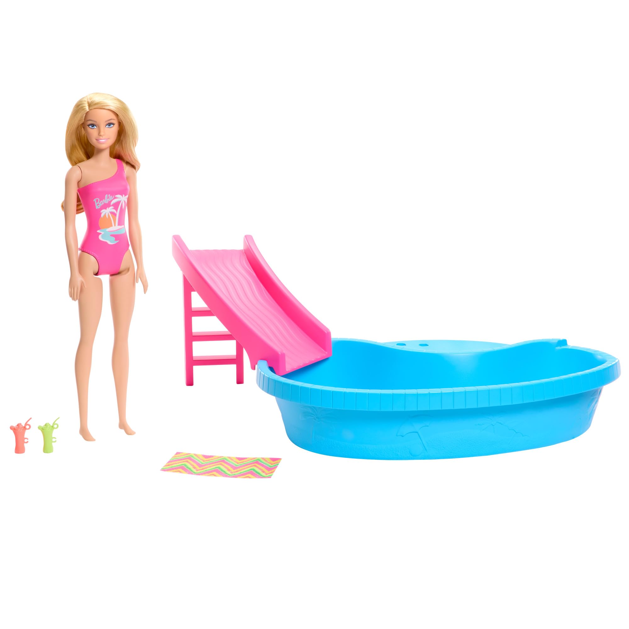 Barbie Pool Playset - Includes Barbie Doll, Pool, Slide & Accessories | Ages 3+ 1