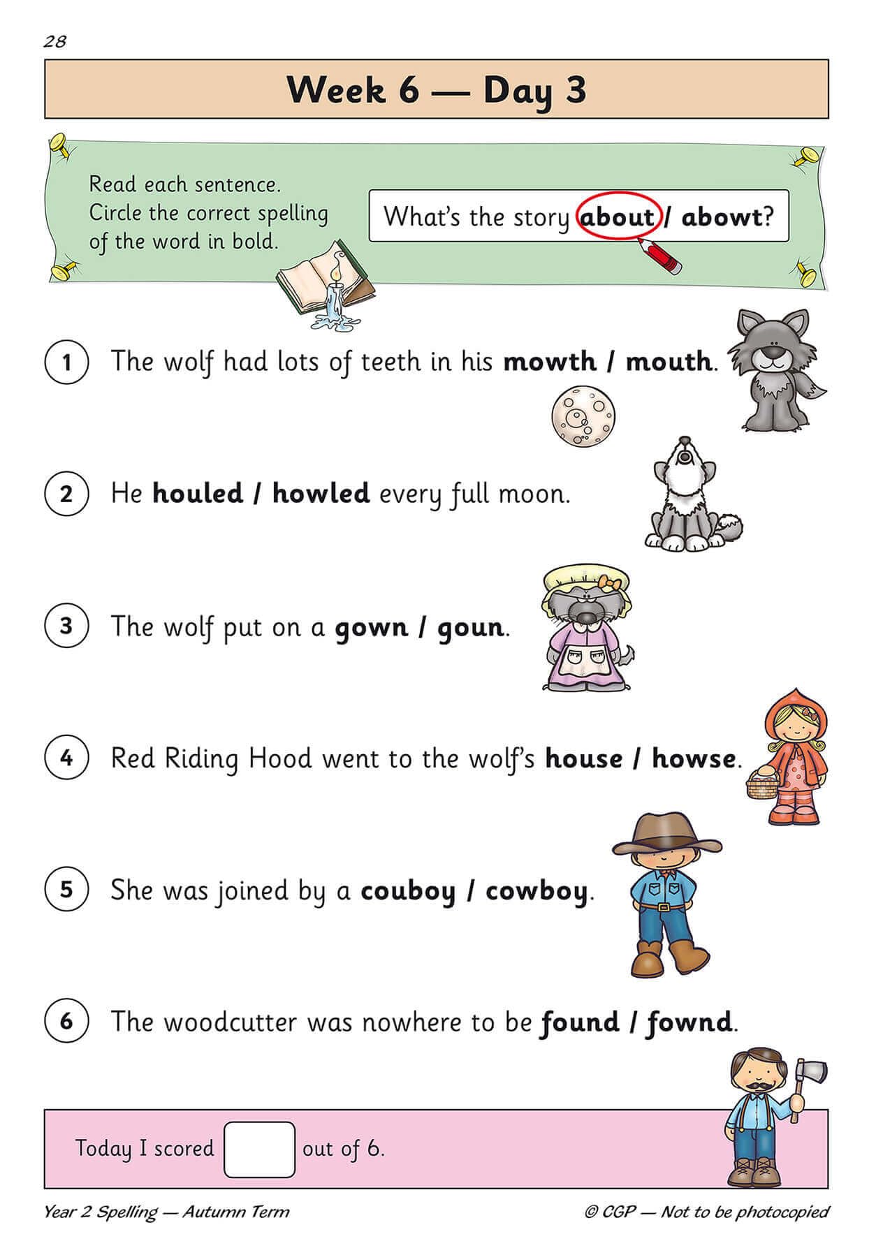 CGP New KS1 Spelling Daily Practice Book - Year 2 Autumn Term Study Aid | Paperback | English 4