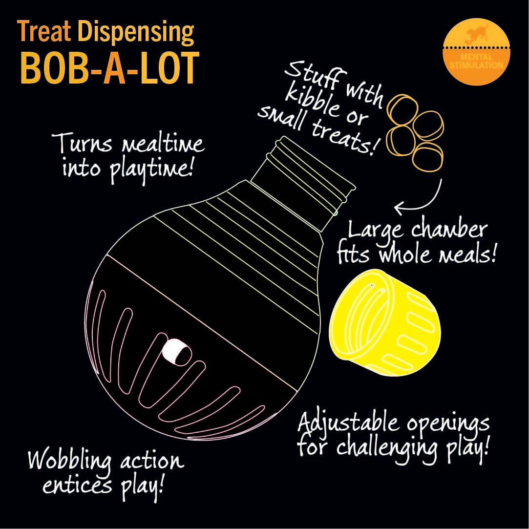 STARMARK Bob-a-Lot Interactive Dog Toy - Treat Dispensing, Adjustable Difficulty, Large Size 6