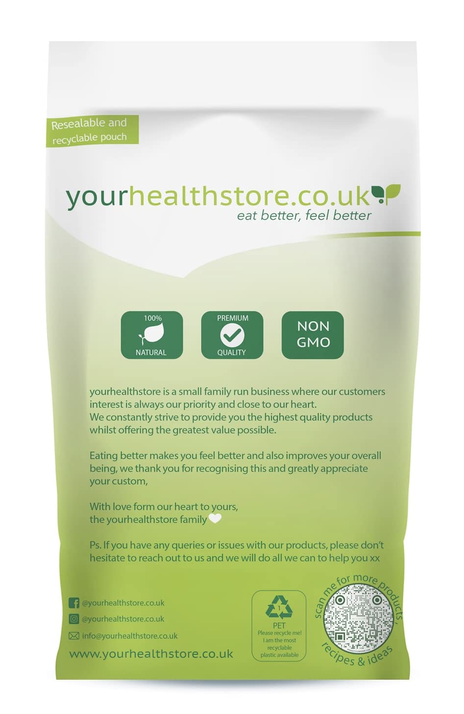 yourhealthstore 100% Pure Skimmed Milk Powder - Gluten Free, Vegetarian | 300g Pouch