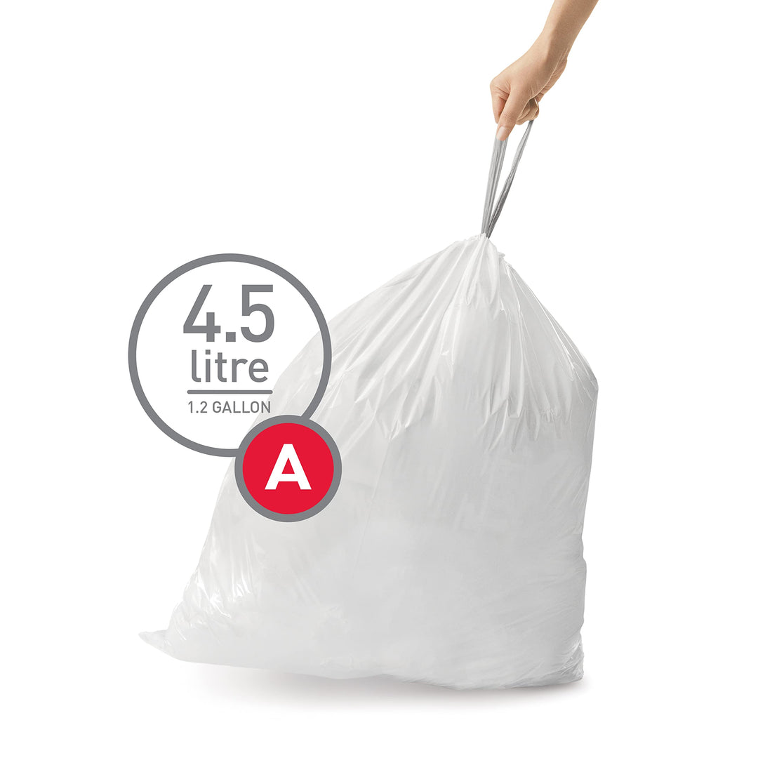 simplehuman CW0250 Code A Custom Fit Bin Liner Bulk Pack, White (3 Packs of 30, 90 Total Liners)