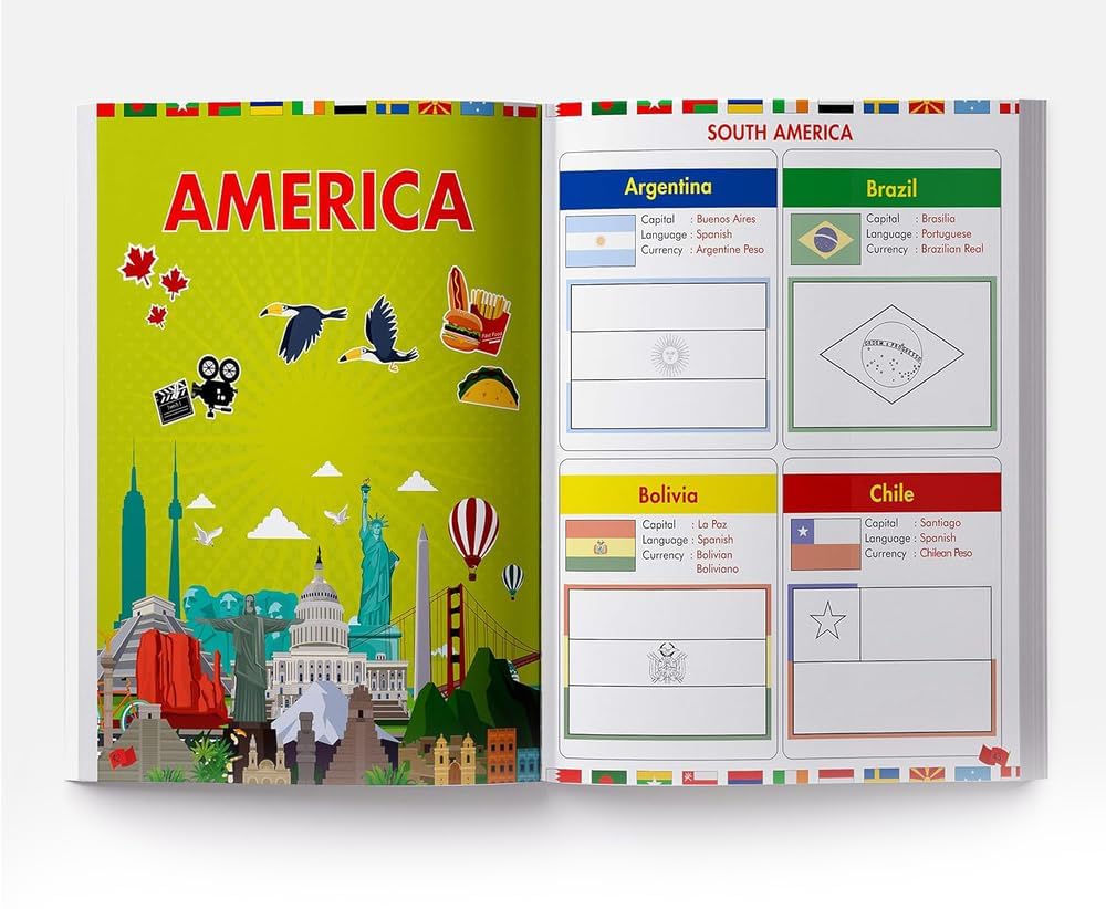 Wonder House Flags of the World Sticker Coloring Activity Book - Ages 5-10 | 72 Pages | English 6