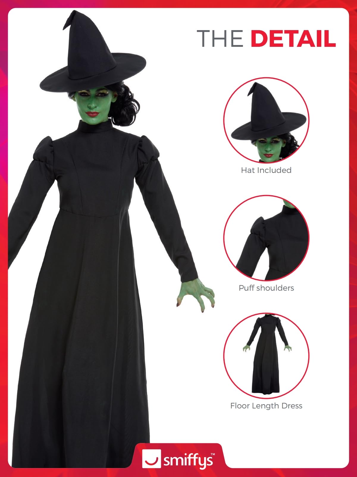 Smiffys Wicked Witch Costume - Adult Women's Size 4