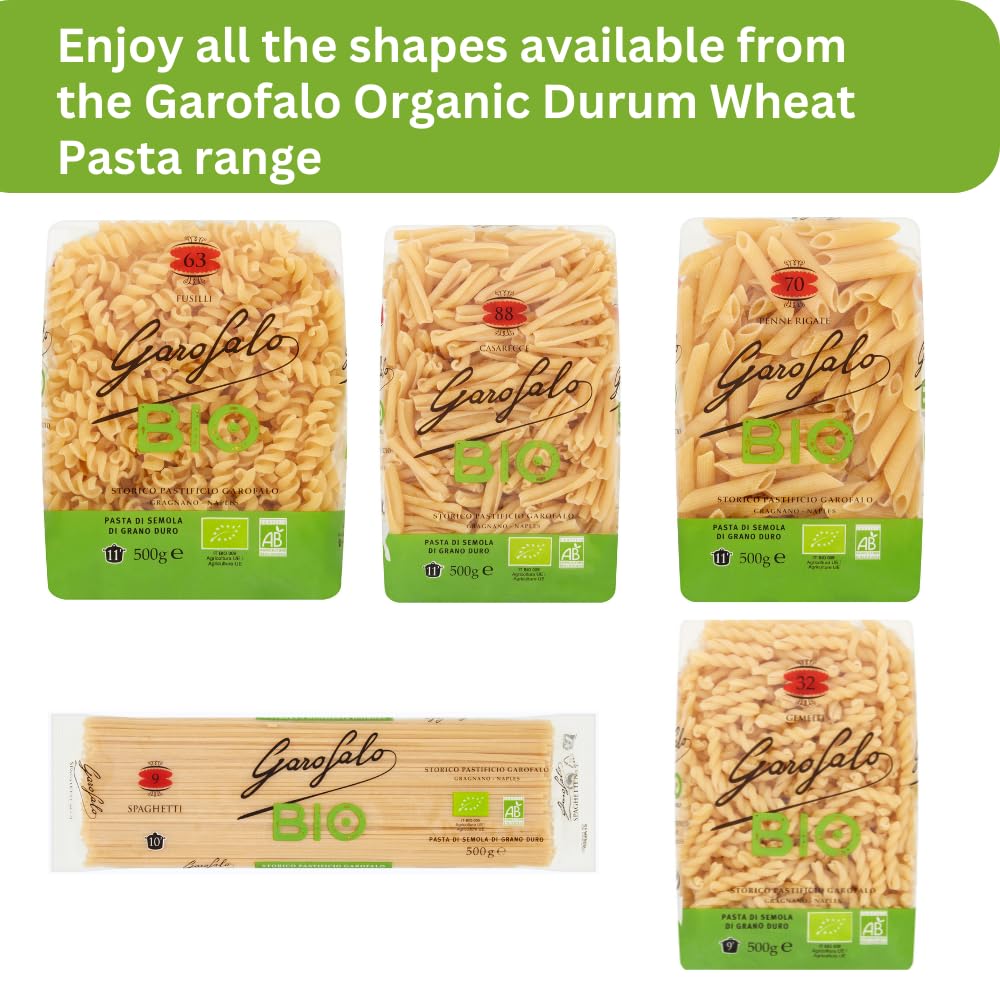 Garofalo Organic Gemelli Pasta - 100% Organic Durum Wheat Semolina | 500g Pack 3