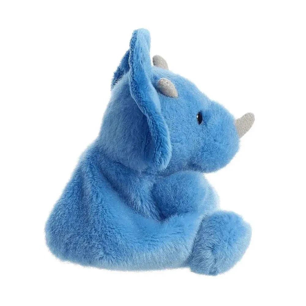 AURORA Palm Pals Tank Triceratops Dinosaur Soft Toy - 5 Inch Blue Plush | Eco-Friendly, Suitable from Birth