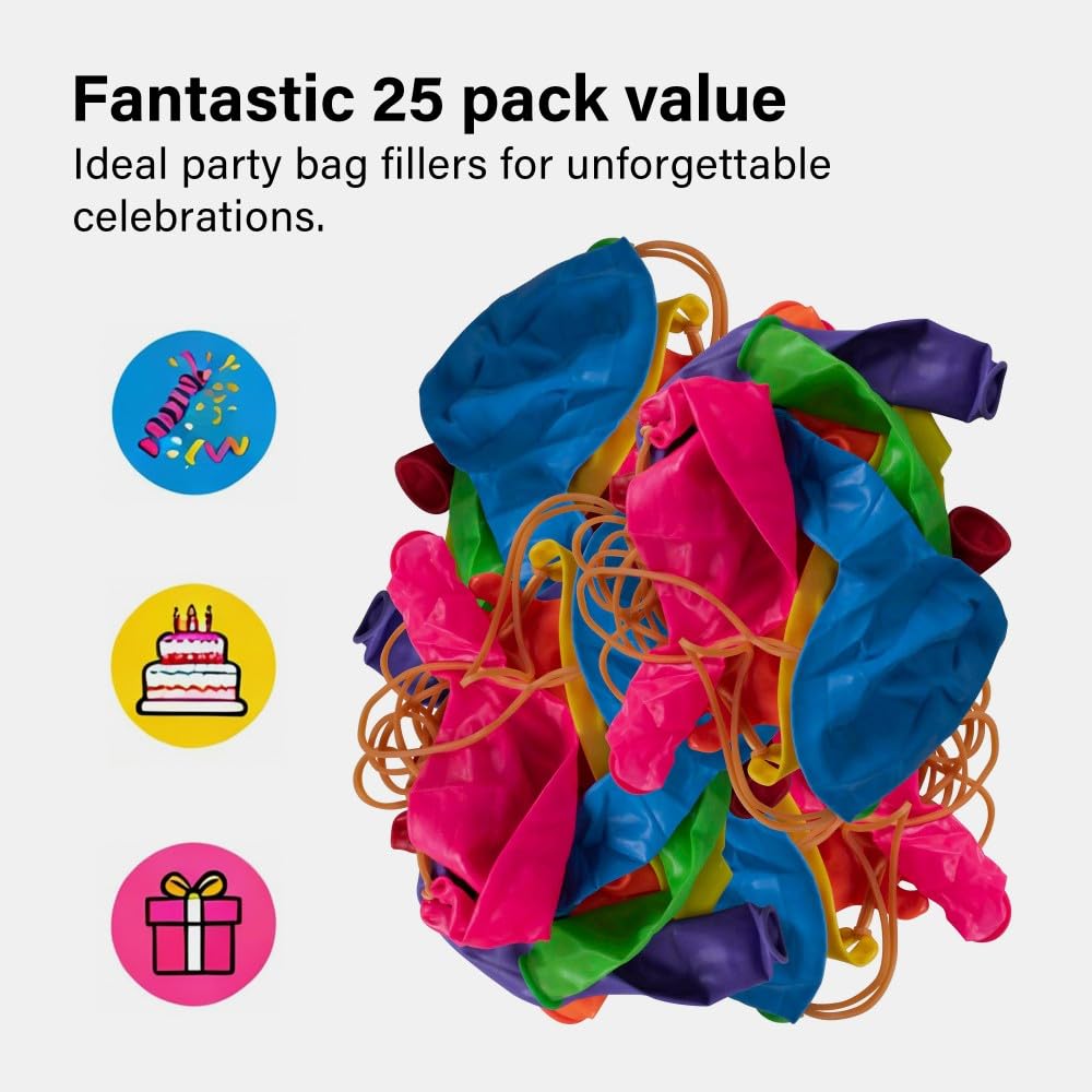 Vivo Technologies 25 Pack Large Punch Balloons – Thick & Strong Elastic Latex for Kids 7