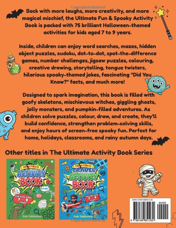 Halloween Activity Book for Kids Aged 7-9 Years - Mazes, 75 Activities - Paperback