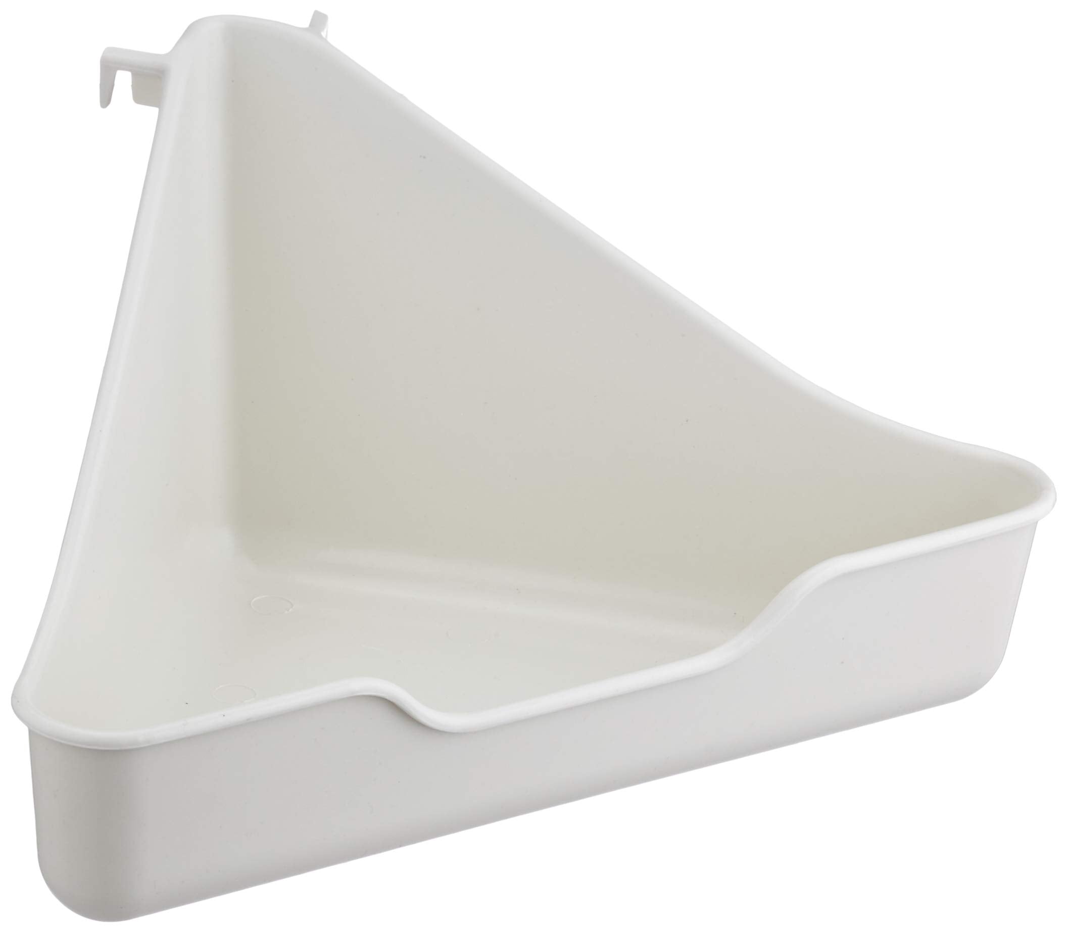 Little Friends Plastic Corner Litter Tray - Easy Clean, Fits Cage Corner | White 1