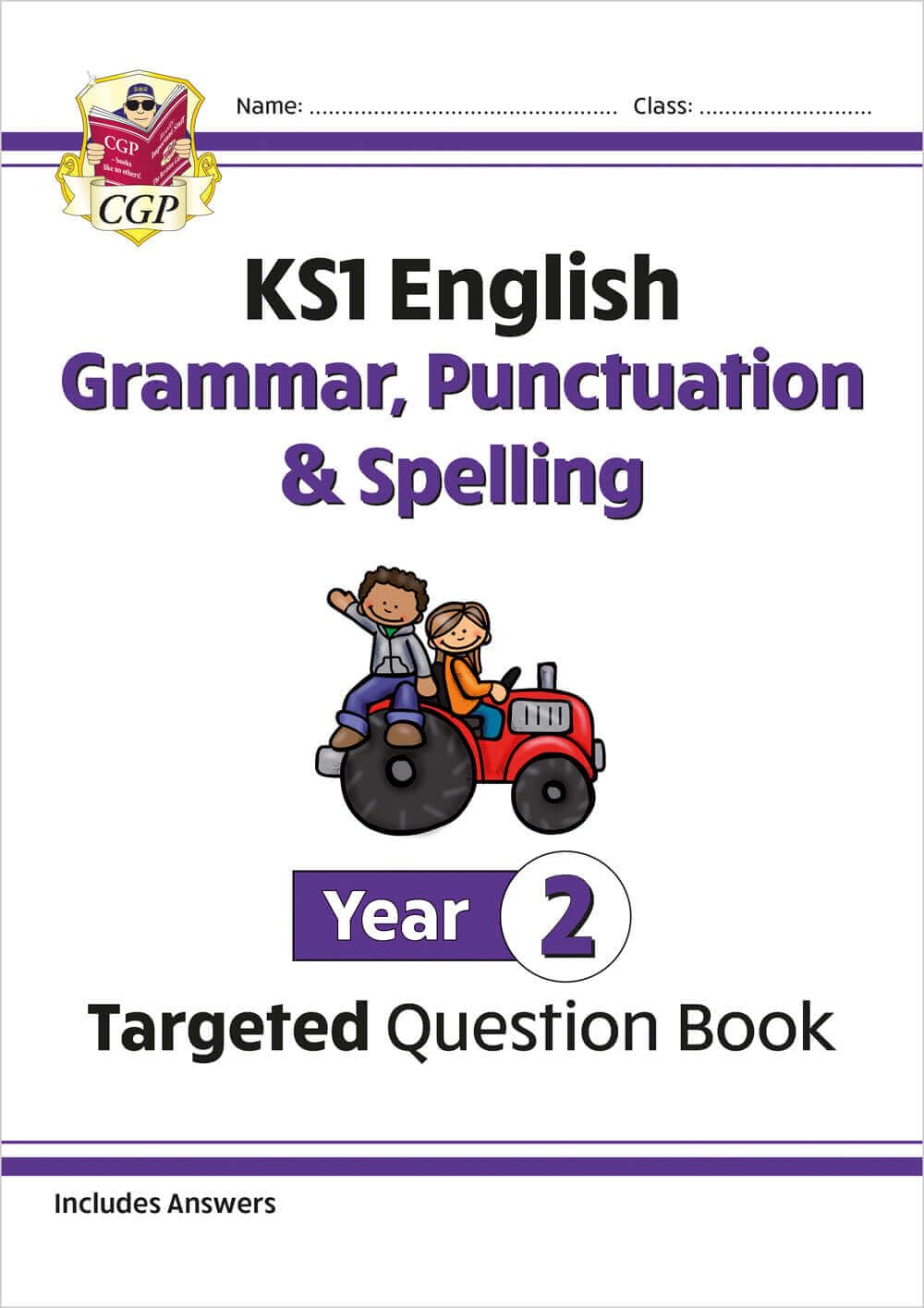CGP KS1 English Targeted Question Book - Grammar, Punctuation & Spelling for Year 2 | Paperback | 64 Pages