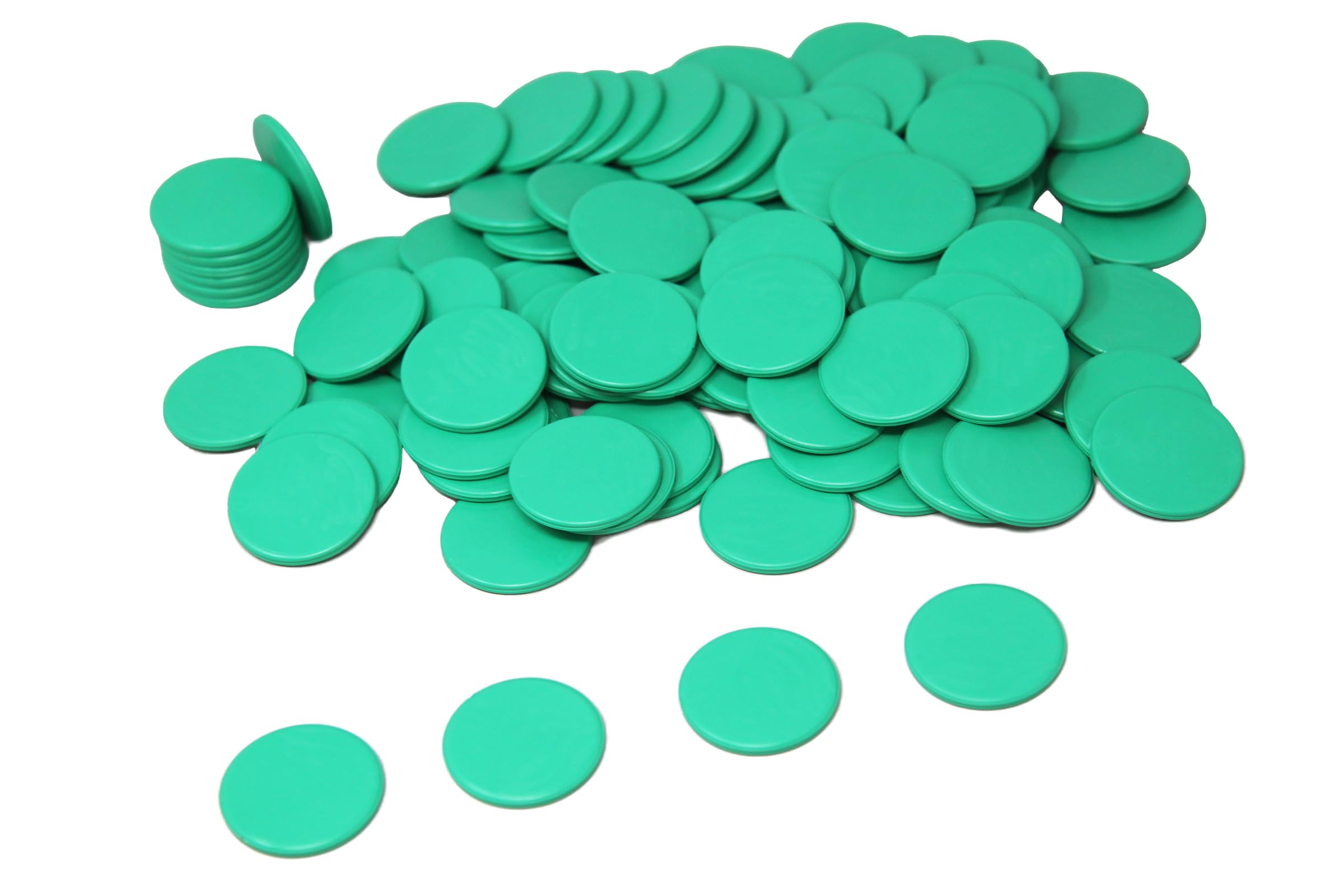 Wissner Game Chips - 100 Green Counting Markers | 25mm Diameter | RE-Plastic 1