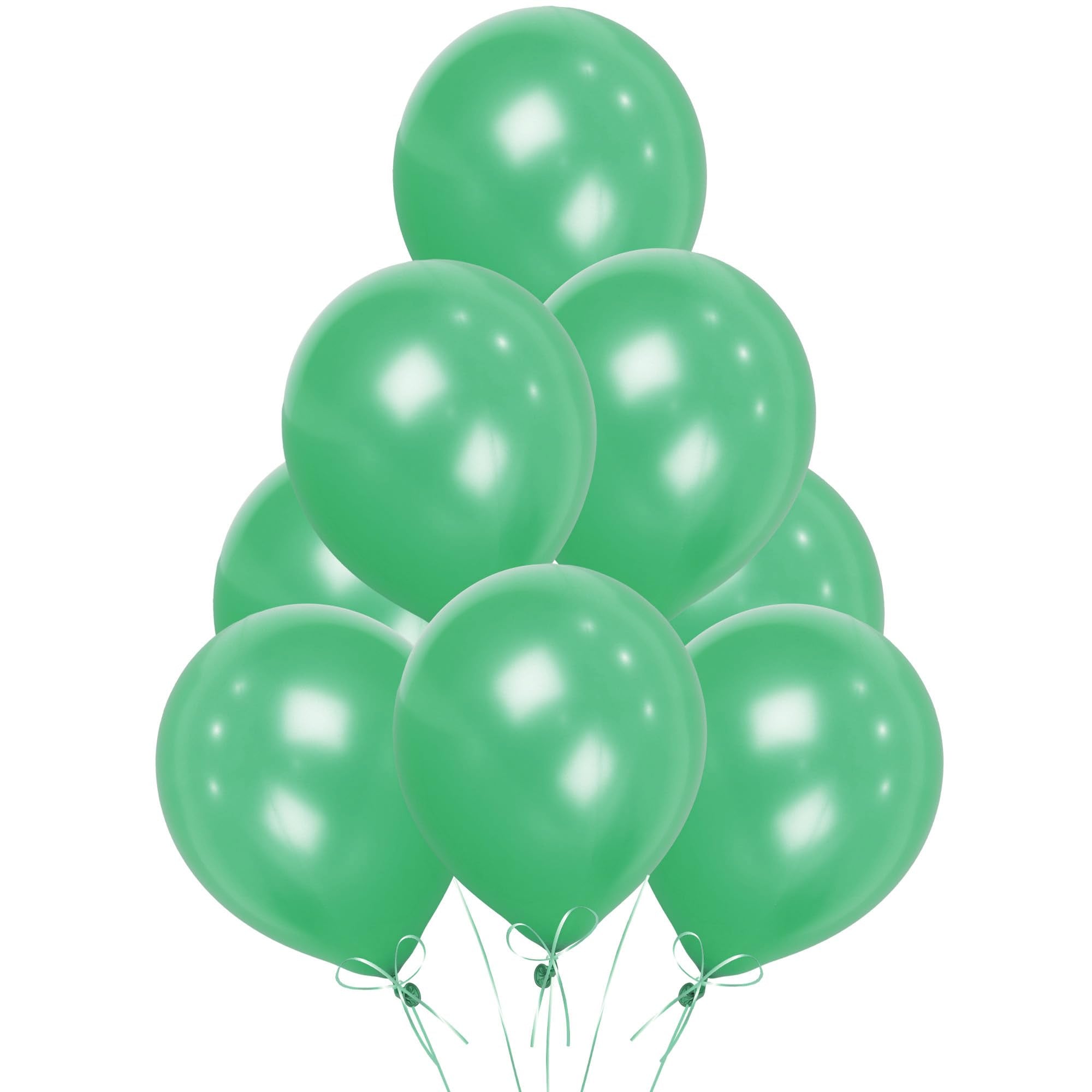 SHATCHI Green Balloons - 10 Pack, 12 Inch Thick Latex, Biodegradable Helium Party Balloons 1