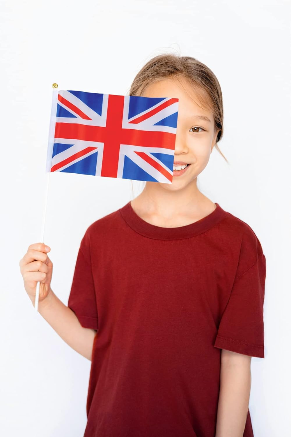 SHATCHI 6pcs Union Jack Hand Flags - 100% Polyester Waving Flags for Royal Events & Parties | 21cm x 14cm 3