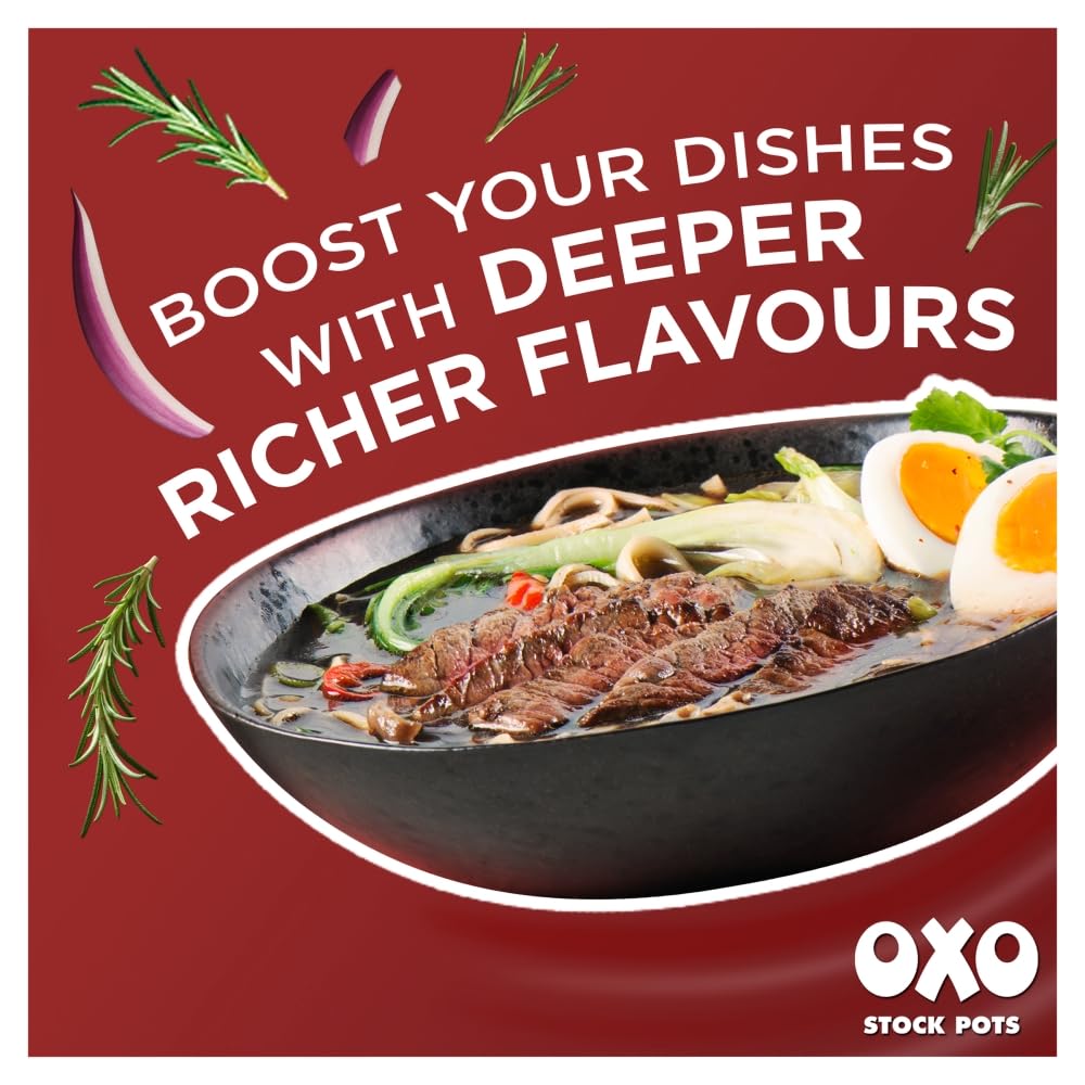 OXO Reduced Salt Beef Stock Pots - Rich Flavour, 25% Less Salt | Gluten-Free 8