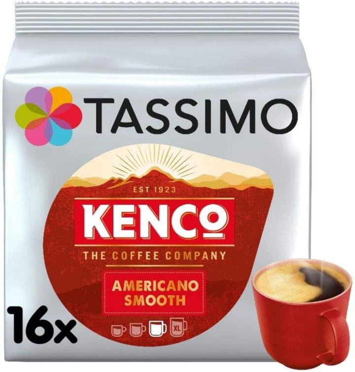 Tassimo Kenco Americano Smooth Coffee Pods (Pack of 2, 32 Coffee Capsules) - Rich & Smooth Coffee for Tassimo Machines