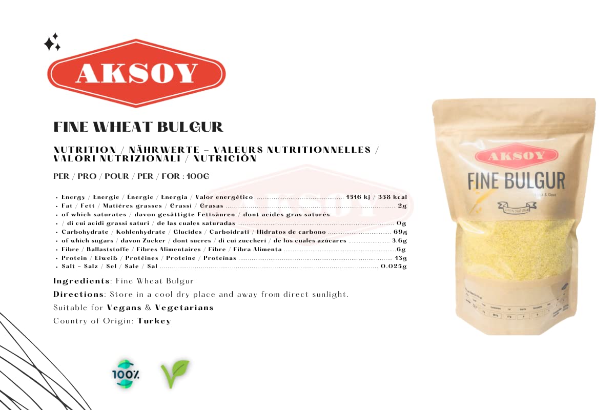Aksoy Fine Bulgur (For Salads & Meatballs) 1.25KG 11