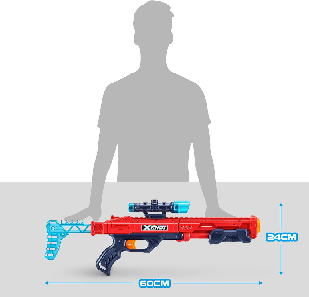 X Shot Excel - Hawk Eye Foam Dart Blaster with 16 Darts, Detachable Scope, and Tactical Grip