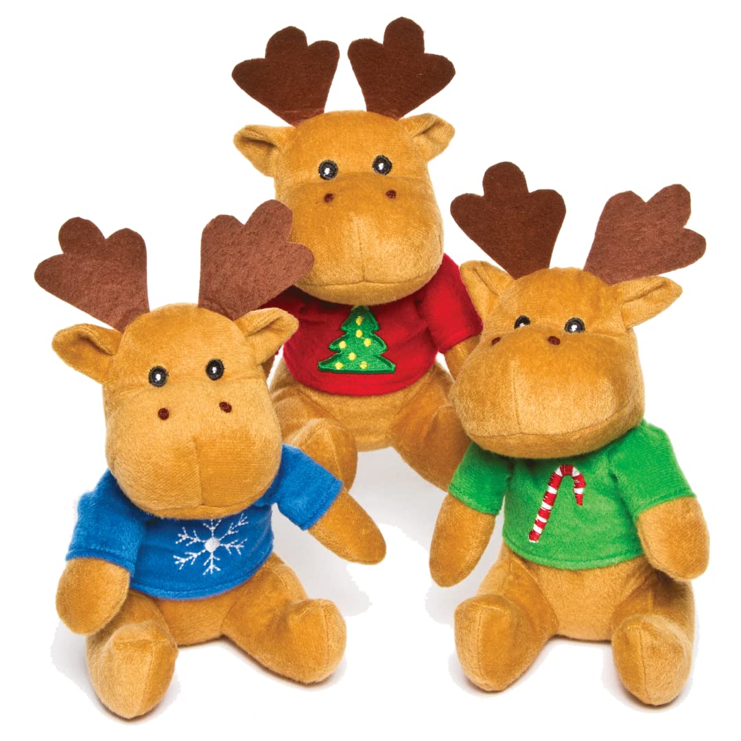 Baker Ross Reindeer Christmas Jumper Plush Pals - Soft Stuffed Animal Toys for Kids
