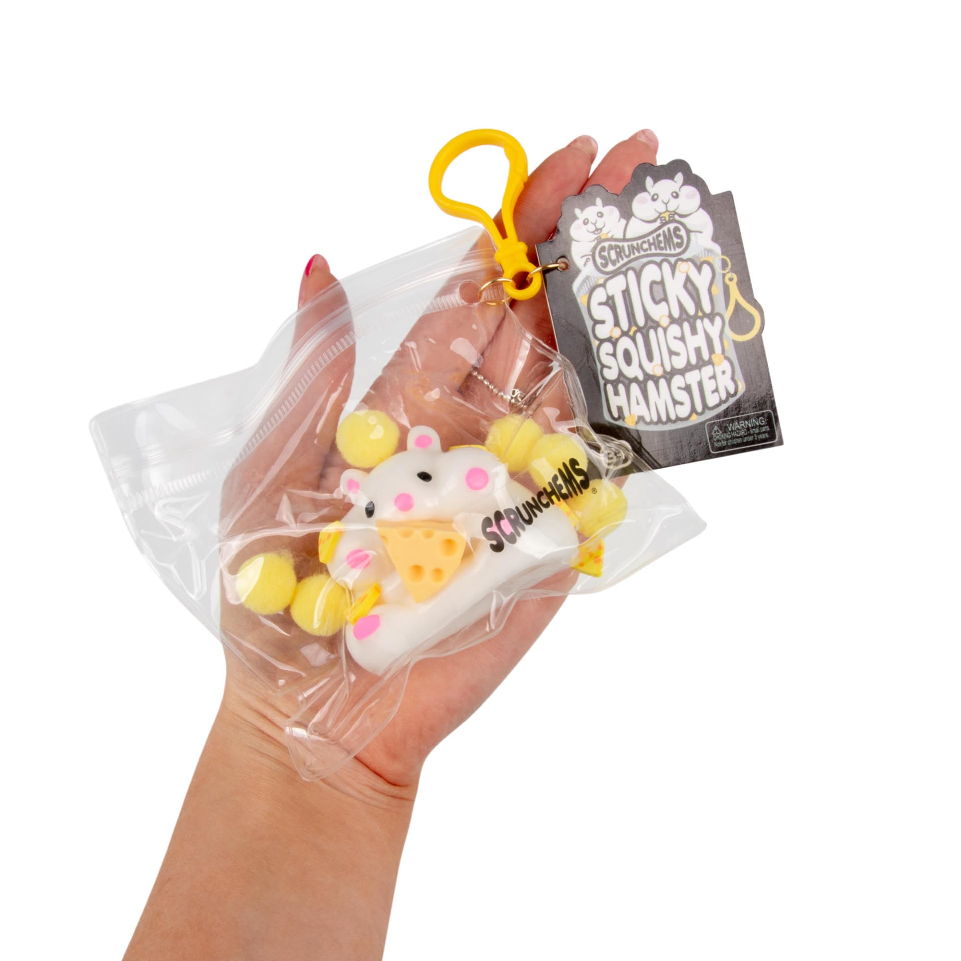 SCRUNCHEMS Sticky Squishy Hamster - Stress Relief Toy | Yellow | Ages 3+