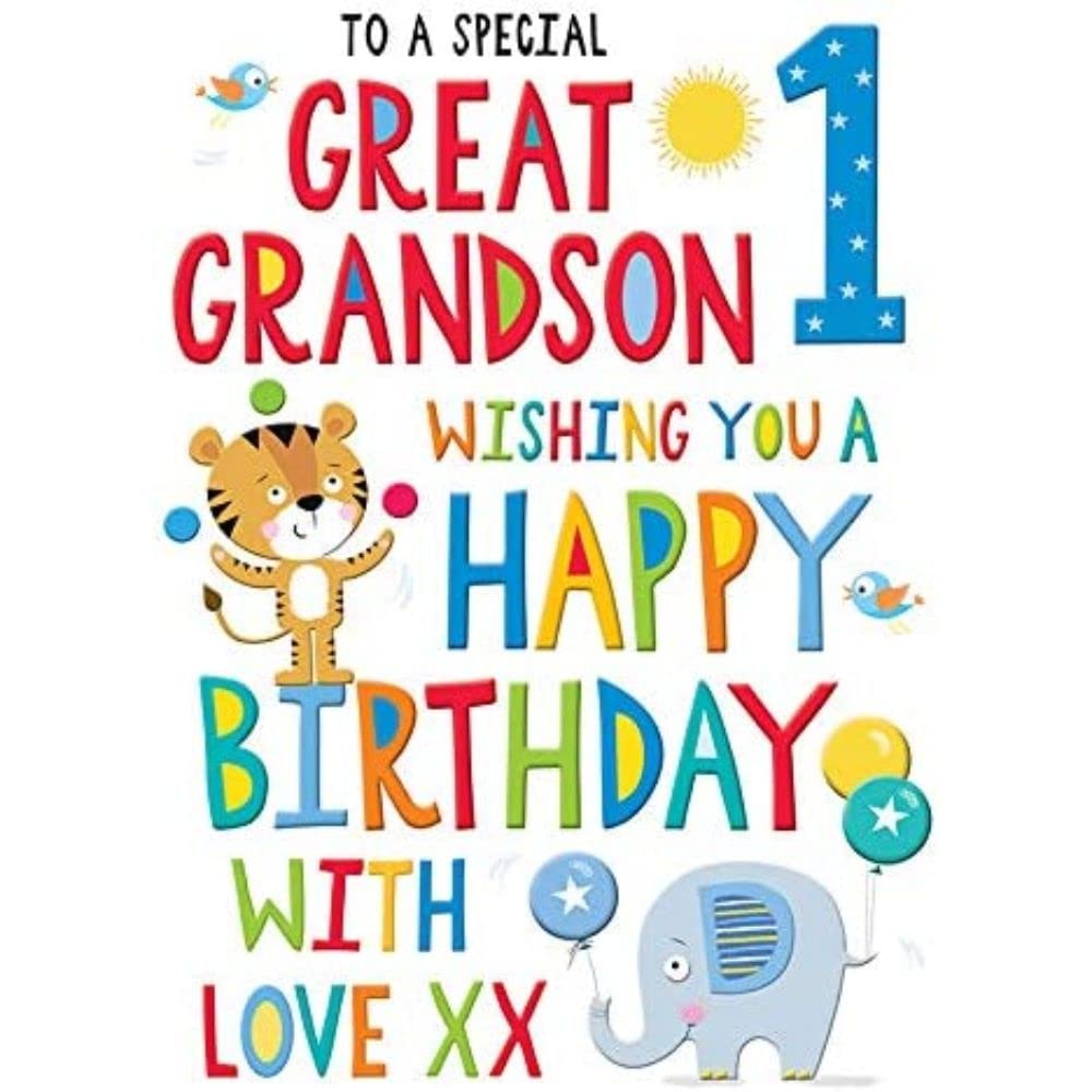 Piccadilly Greetings Regal Publishing Age 1 Great Grandson Birthday Card | 9 x 6 Inches