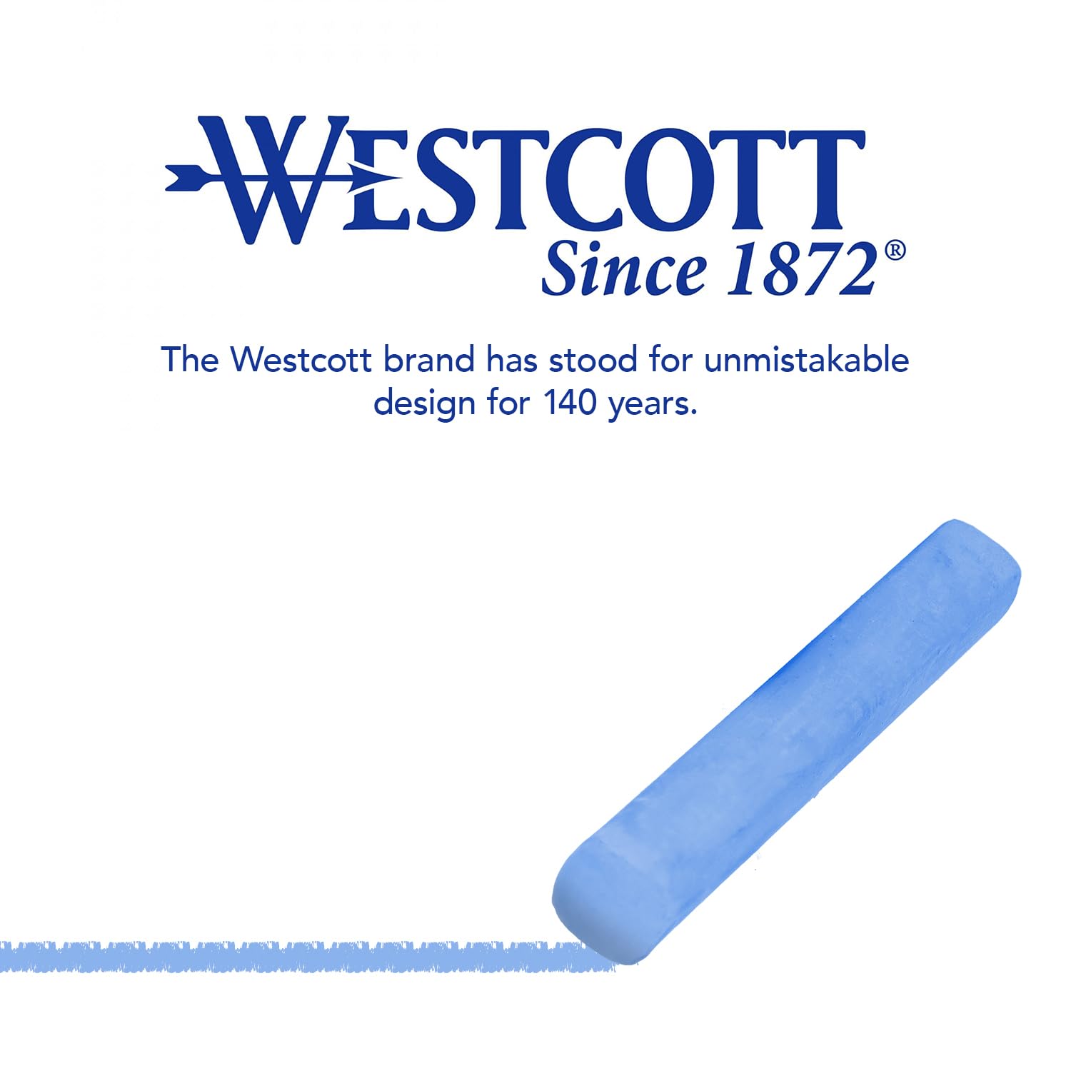 Westcott Coloured Chalk - 100 Pieces in 10 Vibrant Colours | 1.2 cm Diameter 6