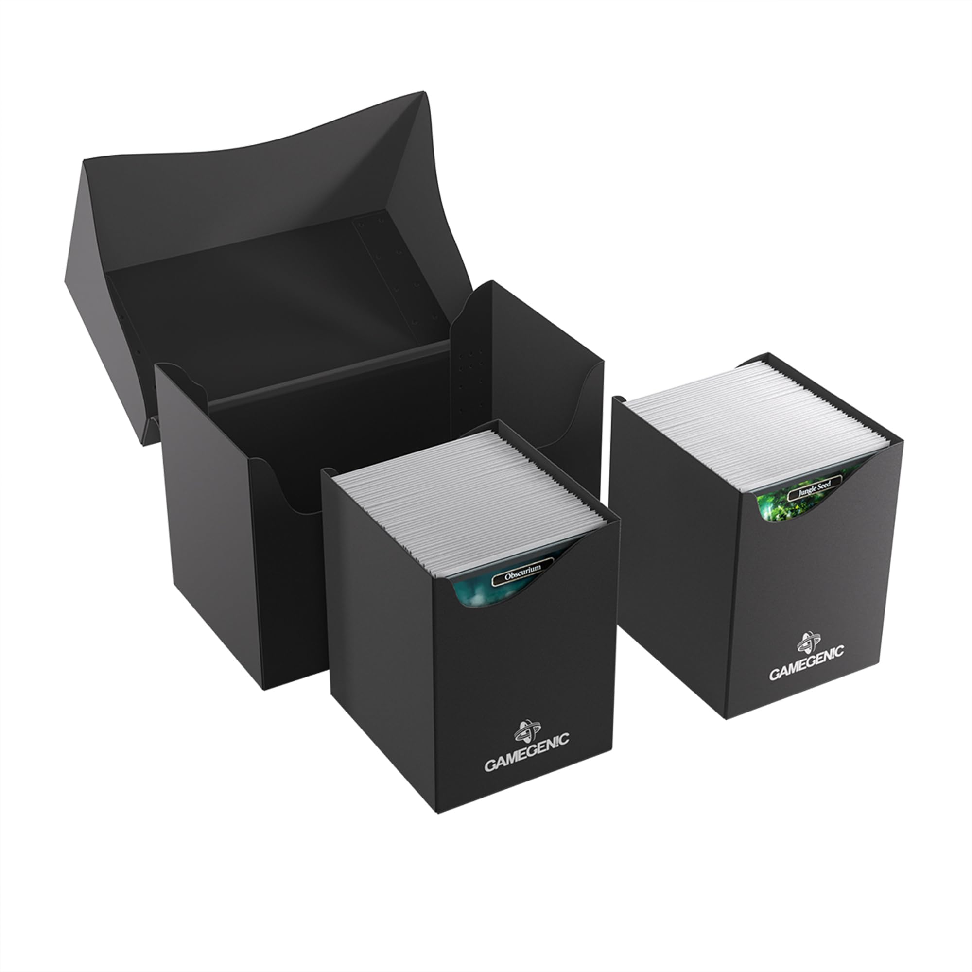 Gamegenic Double Deck Holder 200+ XL Black | Holds 200 Double-Sleeved Cards | Fits Oversized Cards 2