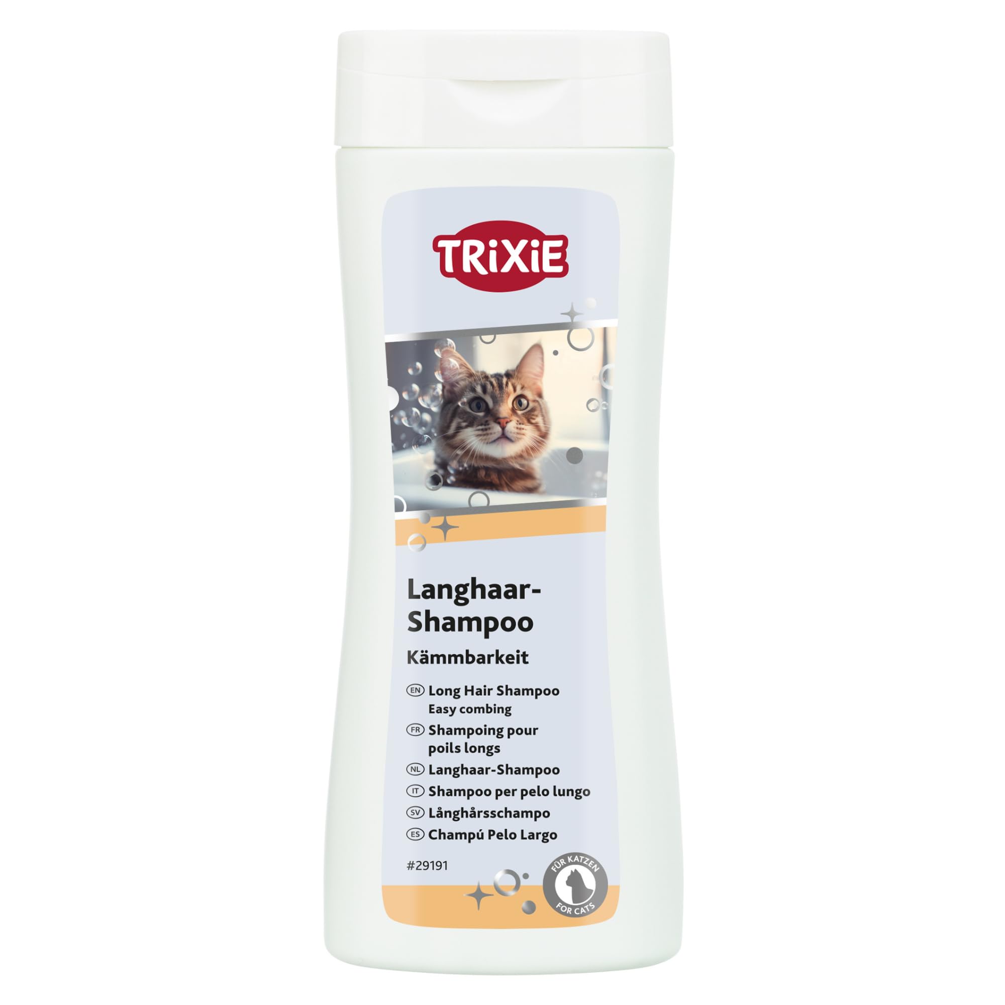 TRIXIE Cat Shampoo for Long Hair - Anti-Tangling & Silky Shine | 250 ml Unscented