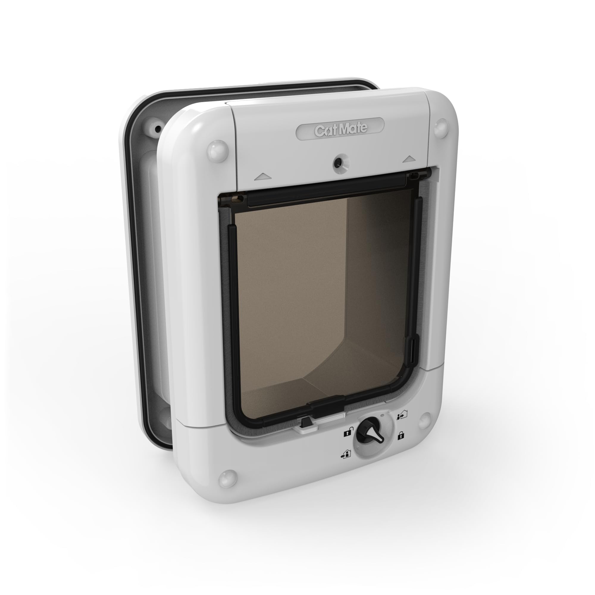 Cat Mate Microchip Activated Cat Flap - White | Up to 30 Cats | 85mm Wall Liner 1