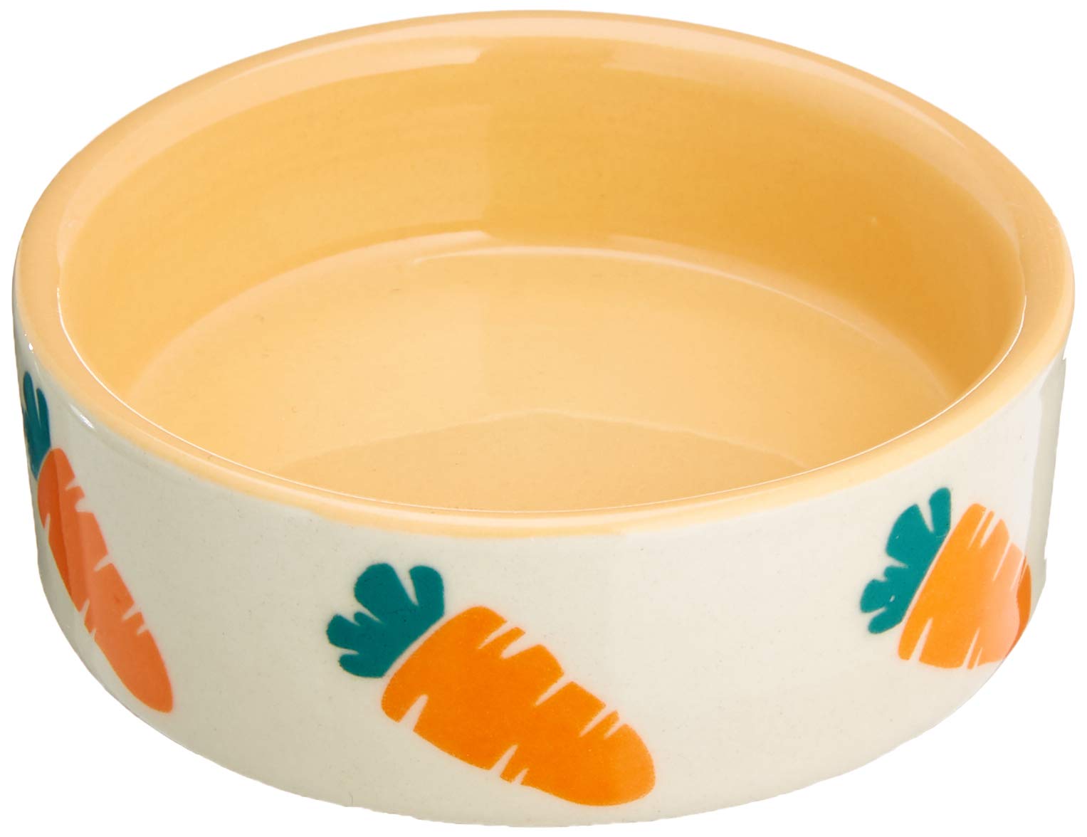 Nobby Ceramic Rodent Bowl - Glazed Inside/Outside | 7.5 x 2.5 cm | Beige/Orange