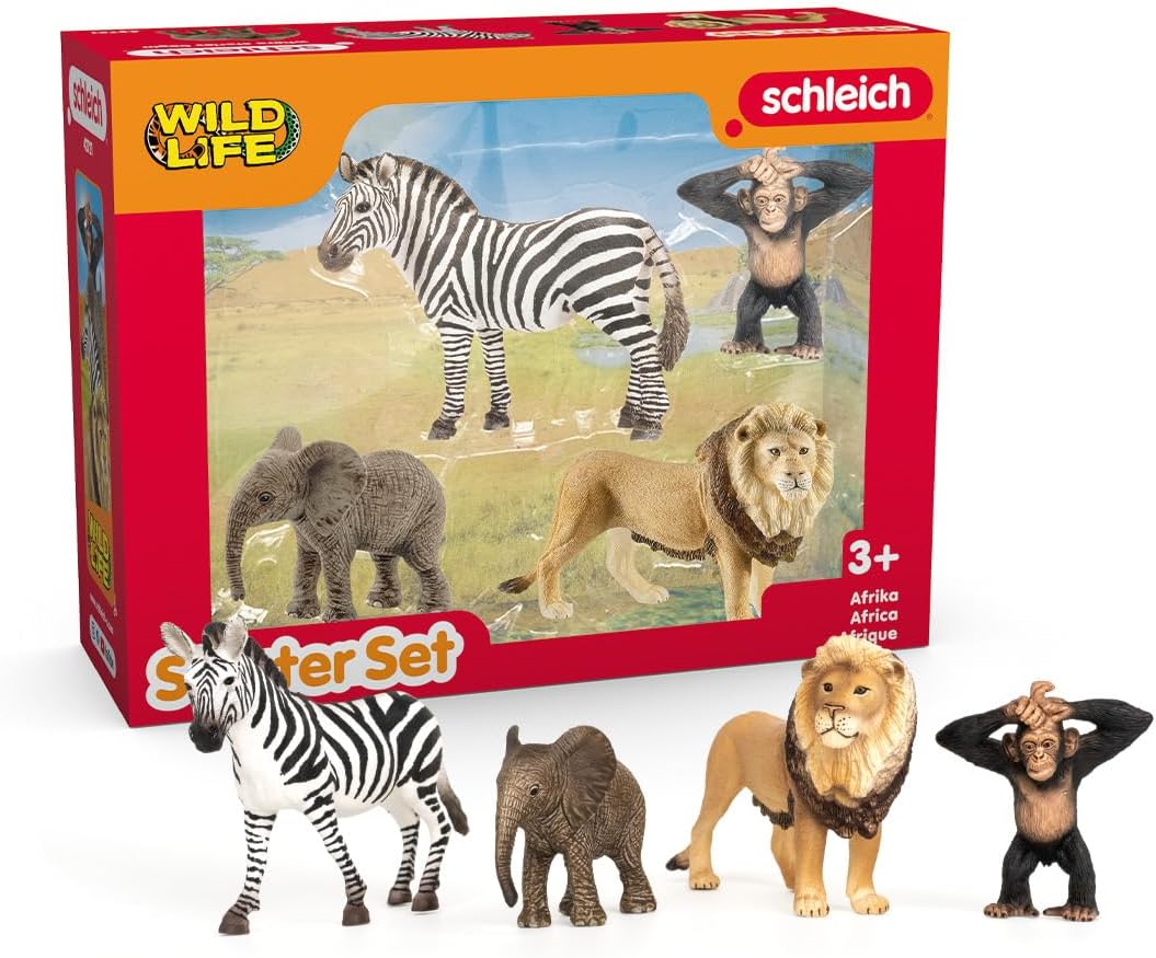 Schleich WILD LIFE Africa Starter Set - 4 Realistic Animal Figurines for Imaginative Play