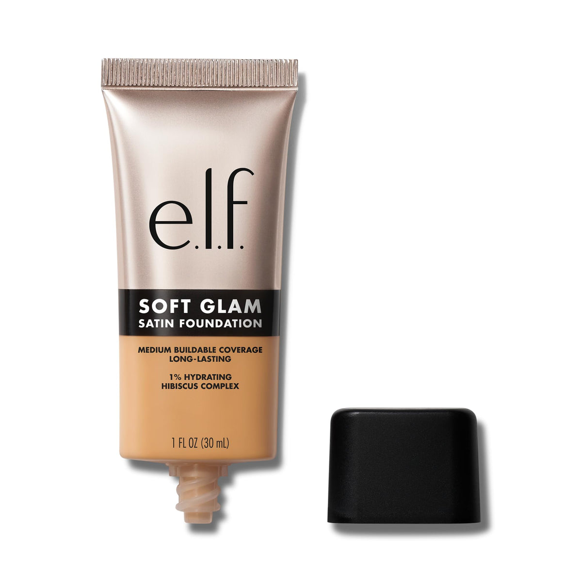 e.l.f. Soft Glam Satin Foundation - Medium Buildable Coverage, Satin Finish, 30ml, 32 Medium Neutral