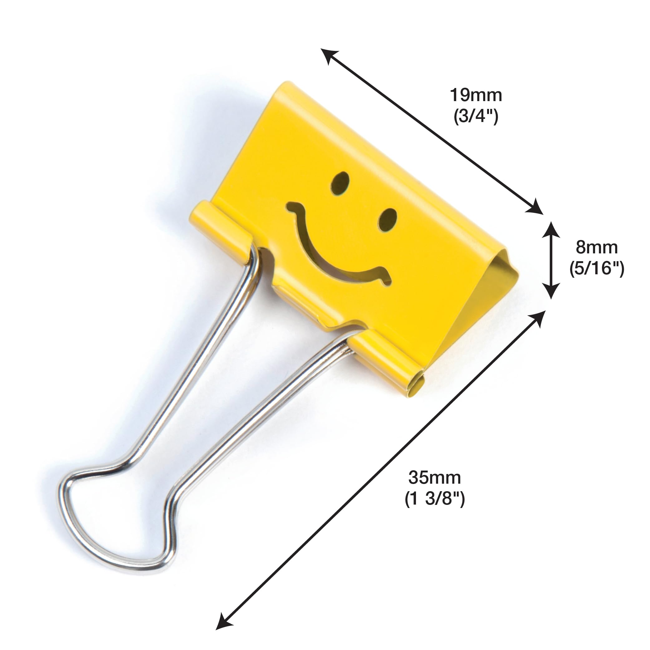 RAPESCO 1351 Fun Foldback Clips - 19mm Capacity, Bright Yellow | Pack of 20 5
