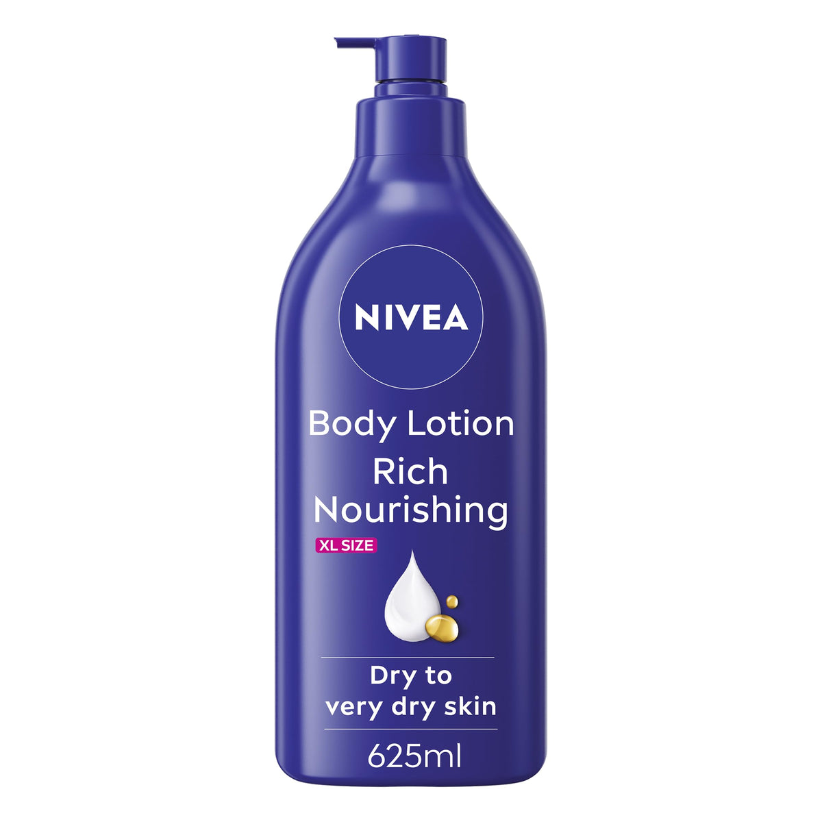 NIVEA Rich Nourishing Body Lotion - 72-Hour Hydration, 625ml, Dry to Very Dry Skin