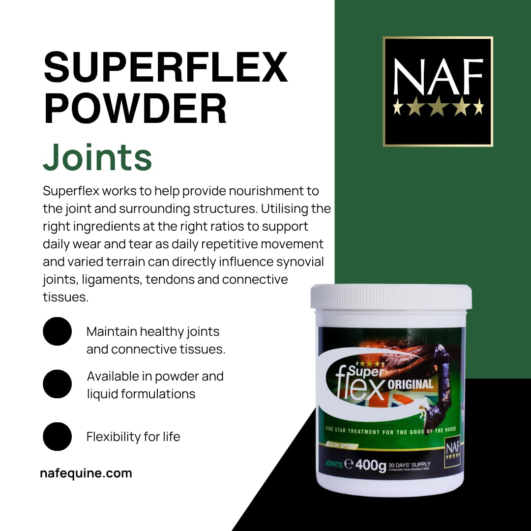 NAF Five Star Superflex Joint Care Powder for Horses - 400g | Glucosamine & MSM Formula