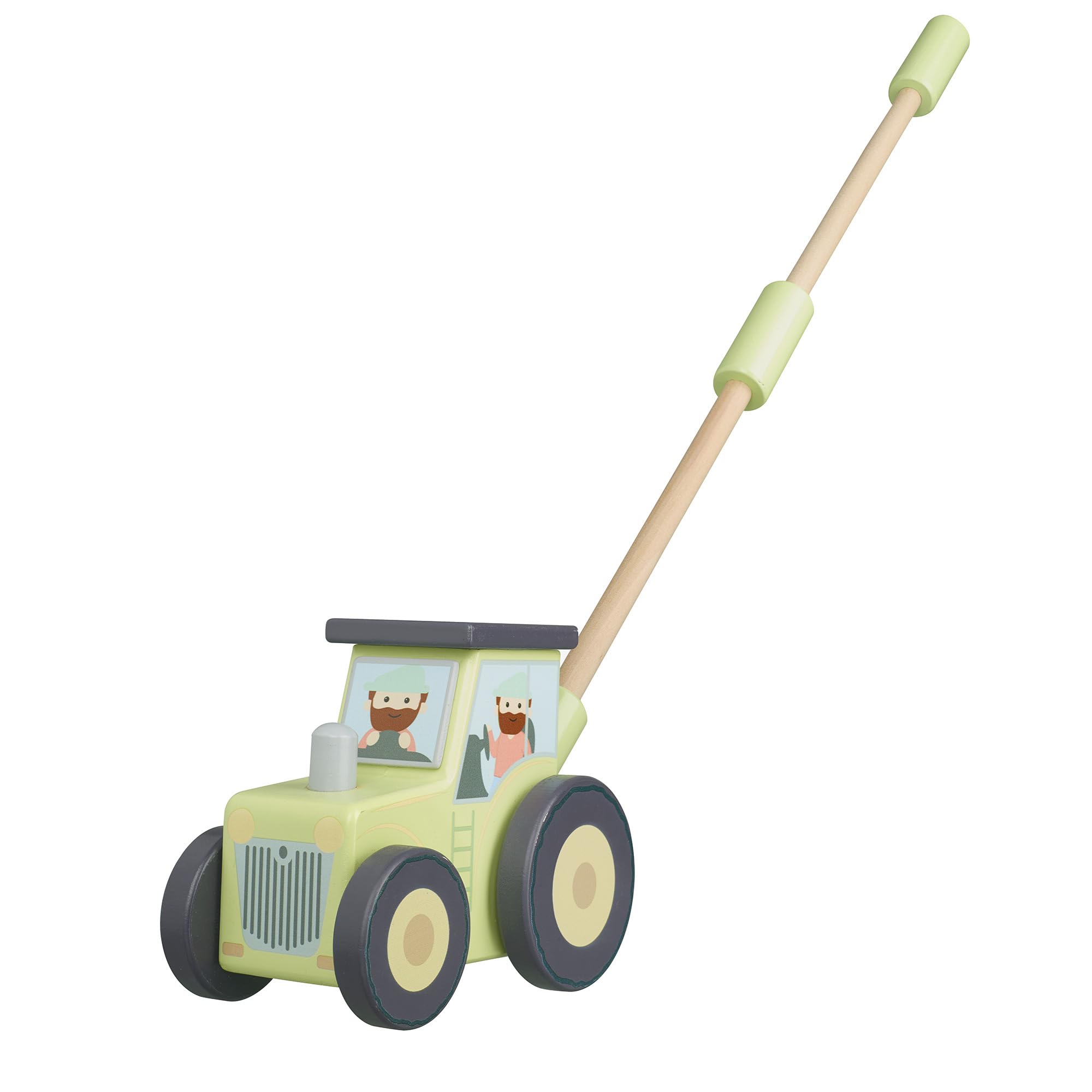Wooden Tractor Push Along Toy - Early Development Vehicle for Toddlers 12 Months+