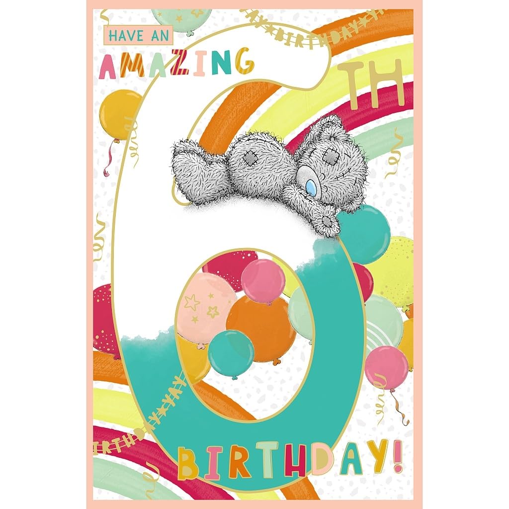 Me To You Tatty Teddy Birthday Card - Age 6 | 5 x 8 in | Multicolor