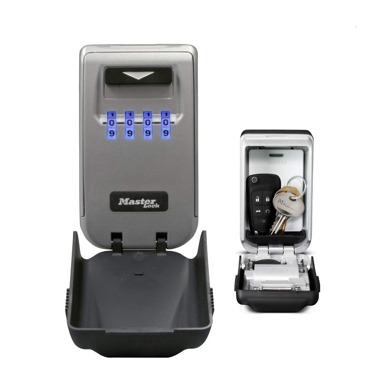 Master Lock Light Up Dial Key Safe - Resettable 4-Digit Combination | Wall Mount | Outdoor Use