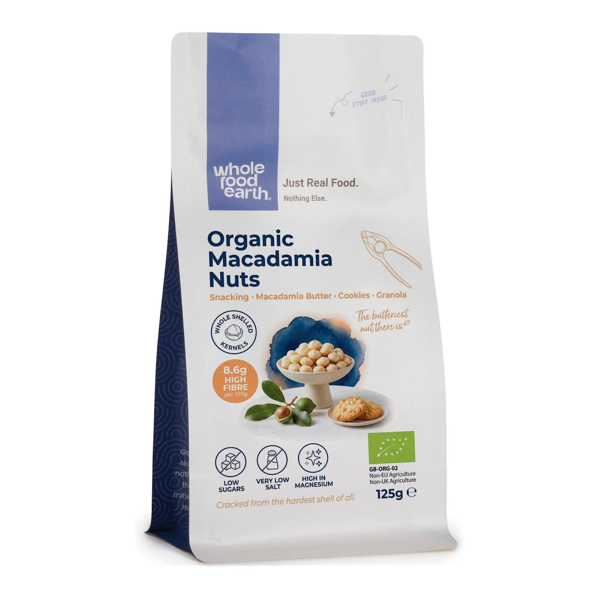 Wholefood Earth Organic Macadamia Nuts 125g - Raw | GMO Free