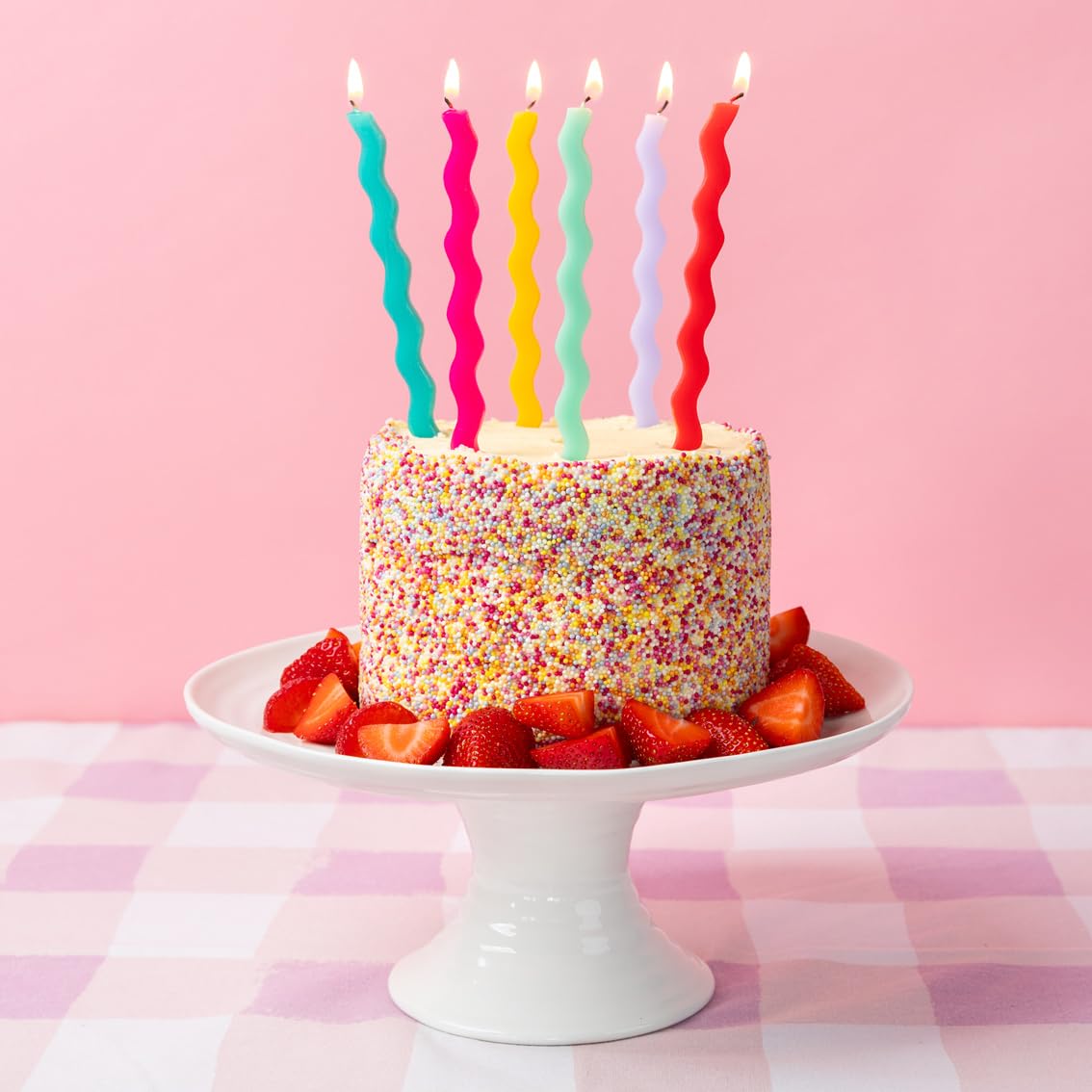 Talking Tables 12 x Wavy Rainbow Birthday Candles Cake Toppers | 12.5cm Tall 2