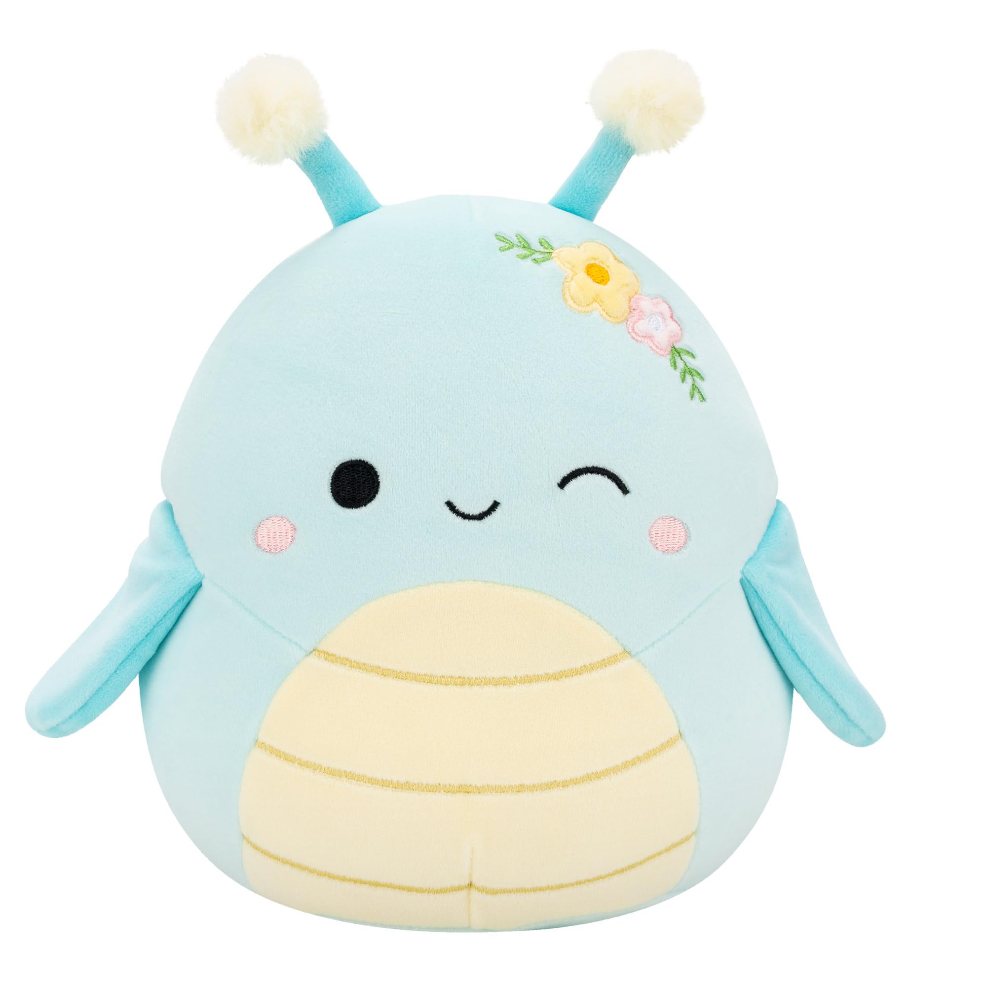 Squishmallows 7.5-Inch Giles the Winking Blue Grasshopper Plush - Musical Toy 7