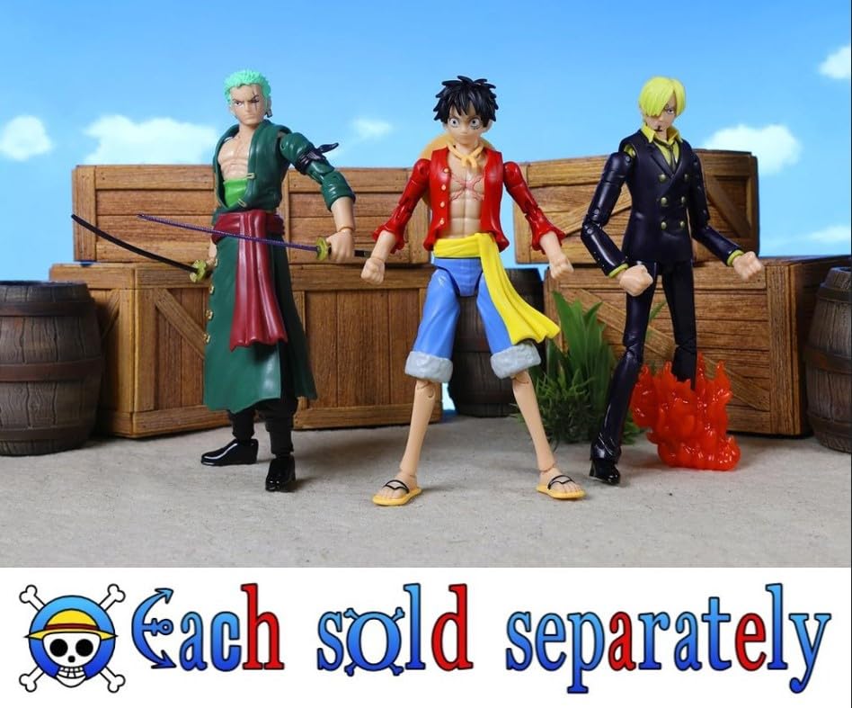 BANDAI Anime Heroes One Piece - Monkey D. Luffy 'Vers. Dressrosa' Action Figure | 17cm | Articulated 9