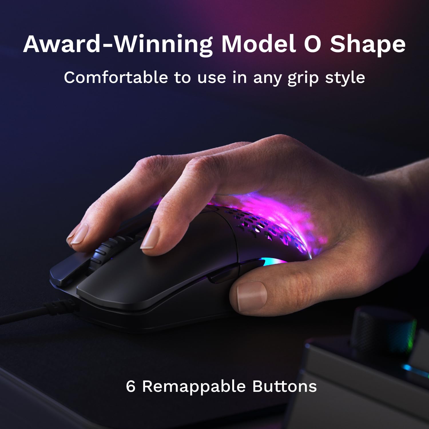GLORIOUS Model O Eternal Ultralight RGB Gaming Mouse - 55g Lightweight | 6 Programmable Buttons | 12K DPI Optical Sensor 4