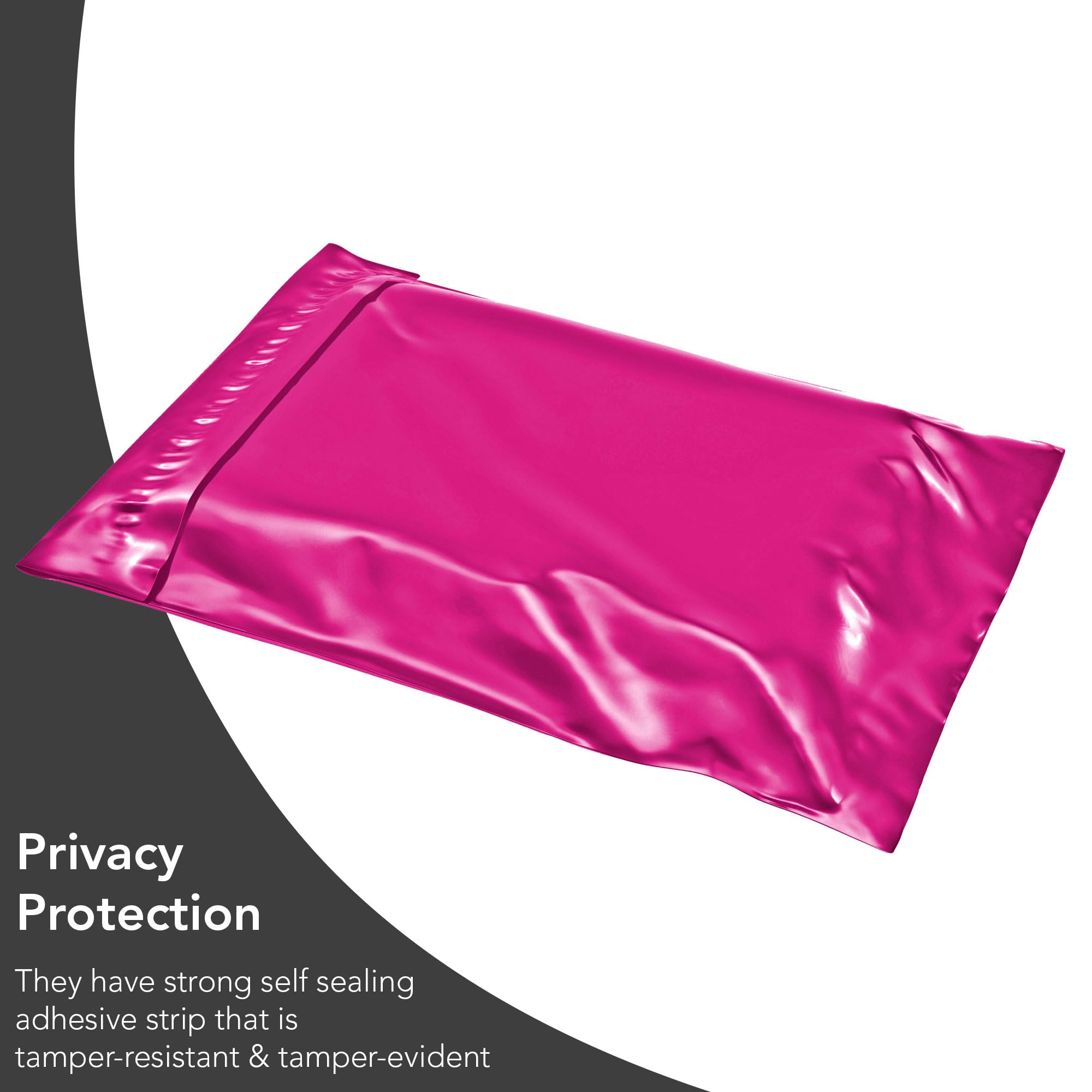 iSOUL 125 Assorted Hot Pink Poly Mailing Bags - 5 Sizes, Self-Seal, Water Resistant | 60 Micron 4