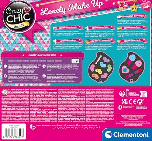 Clementoni - Crazy Chic Lovely Mermaid Makeup Set for Kids (34 x 6 x 30 cm)