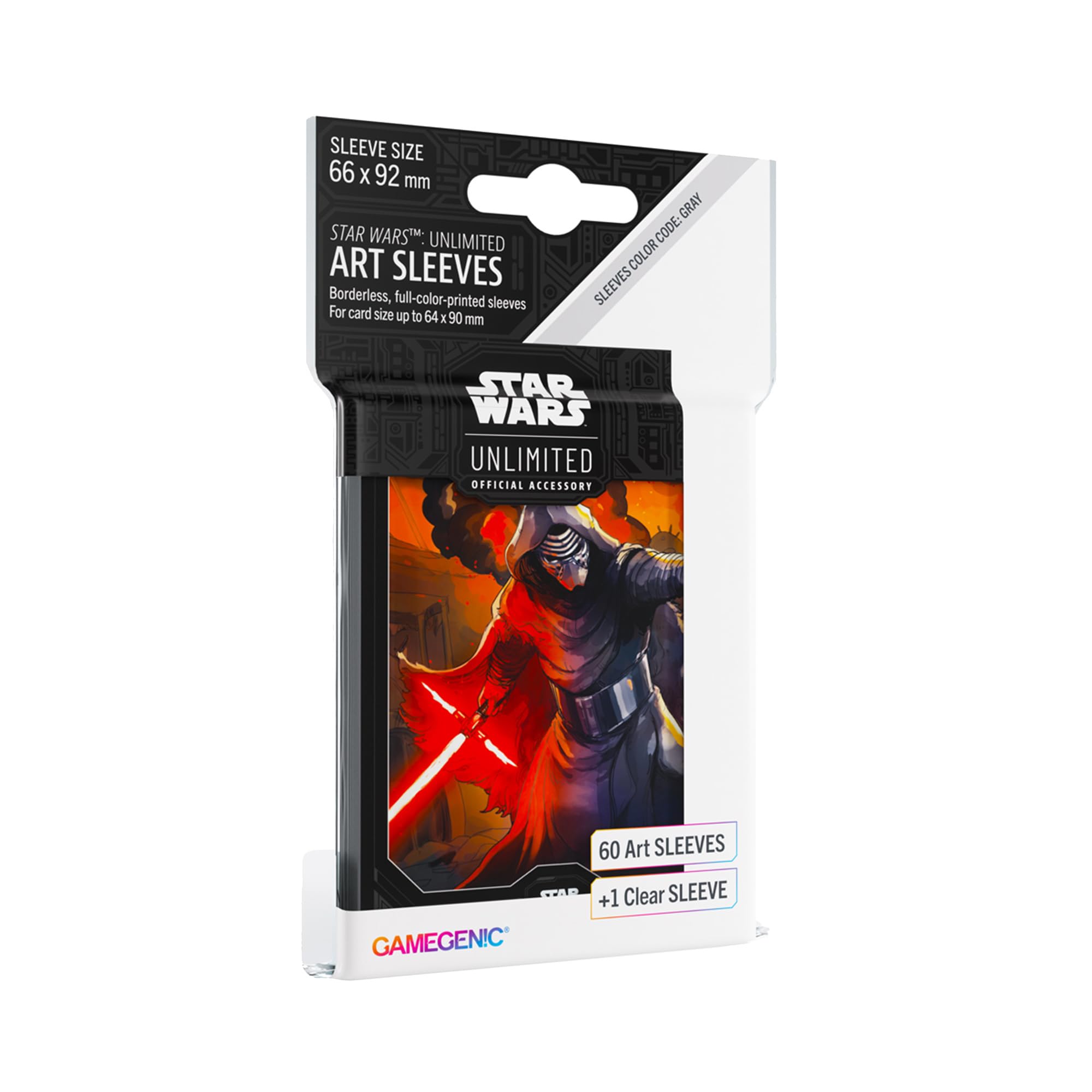Gamegenic Star Wars Unlimited Kylo Ren Art Sleeves - Pack of 60 | 66mm x 92mm Optimized Size