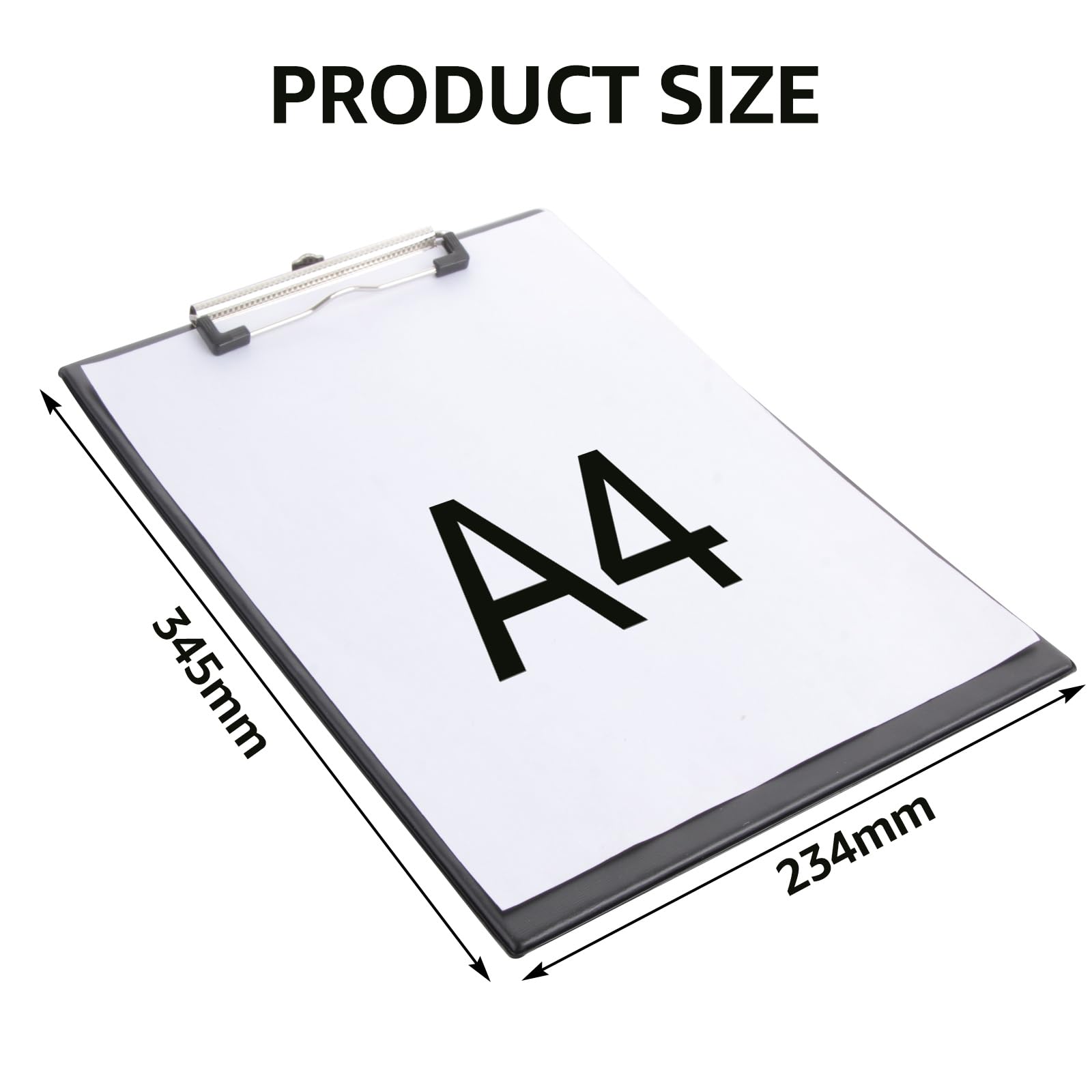 ASelected 4 Pack A4 Plastic Clipboards with Low-Profile Metal Clip | Holds 50 Sheets 2