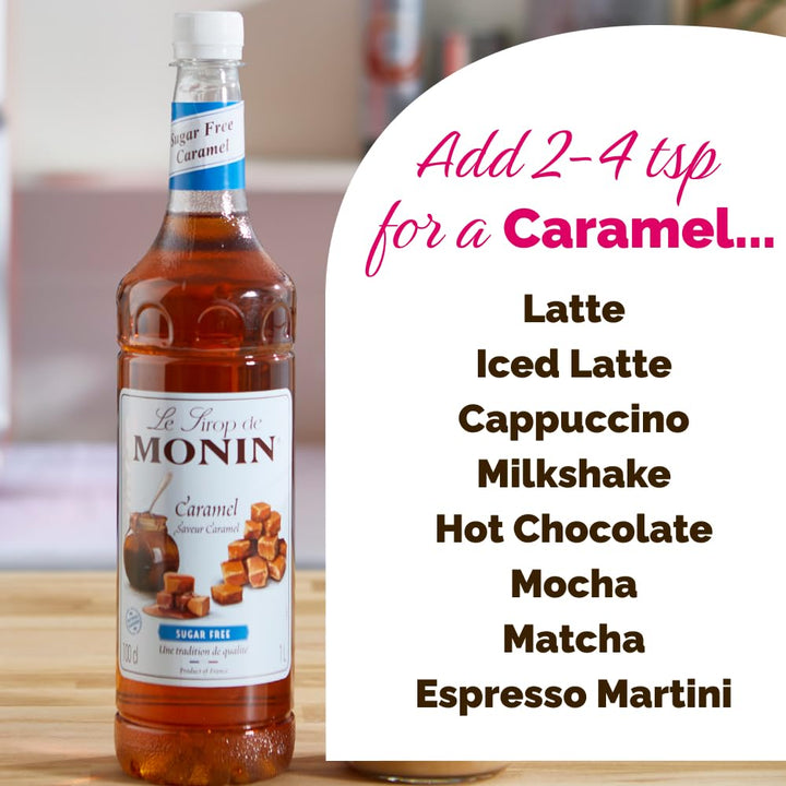 MONIN Premium Sugar Free Caramel Syrup 1L