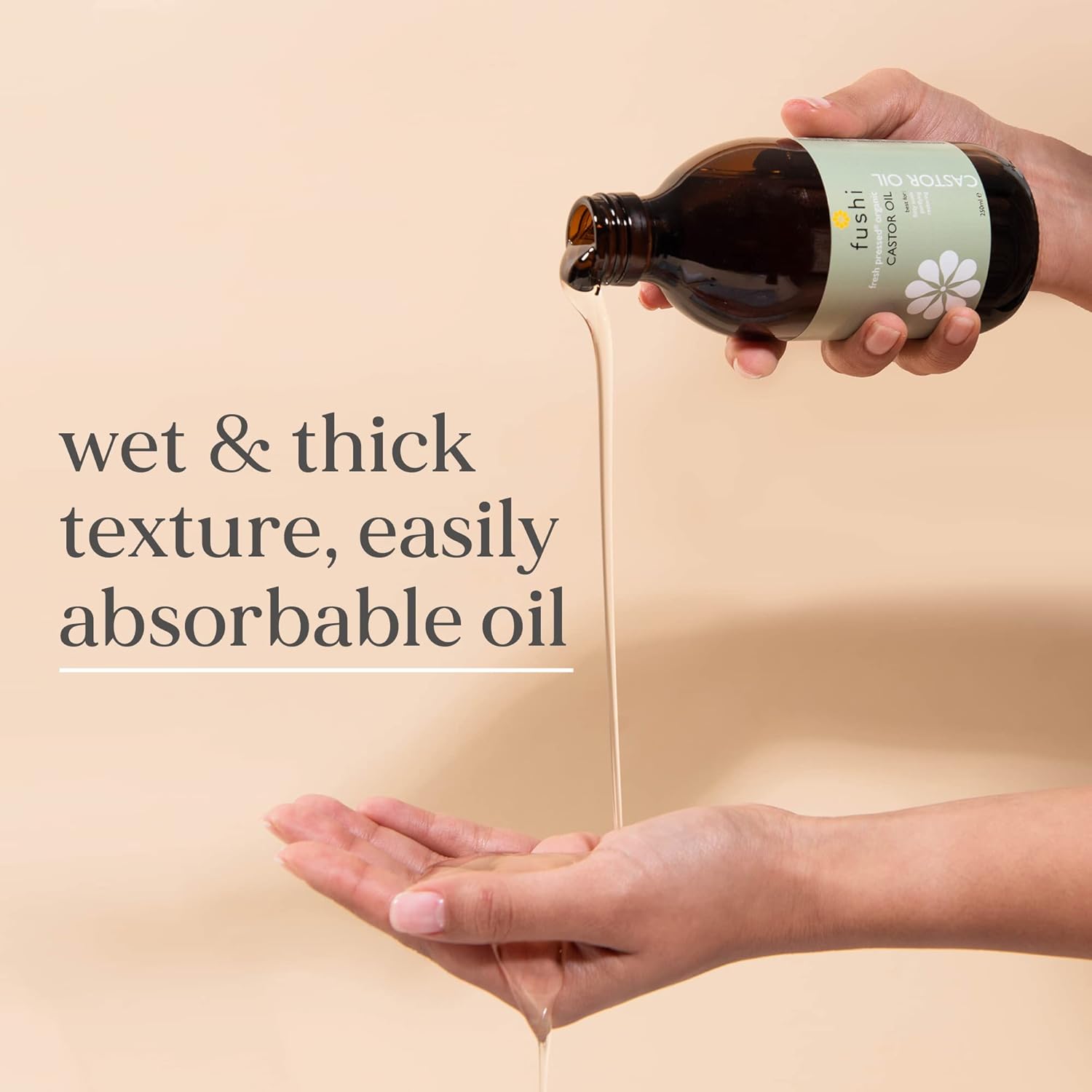 Fushi Organic Castor Oil 250ml - 100% Pure Cold-Pressed for Skin & Hair Care 3
