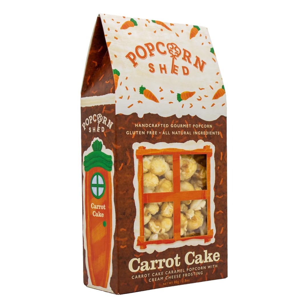 Popcorn Shed Carrot Cake Gourmet Popcorn (1 x 80g) - Spiced Caramel & Cream Cheese Icing